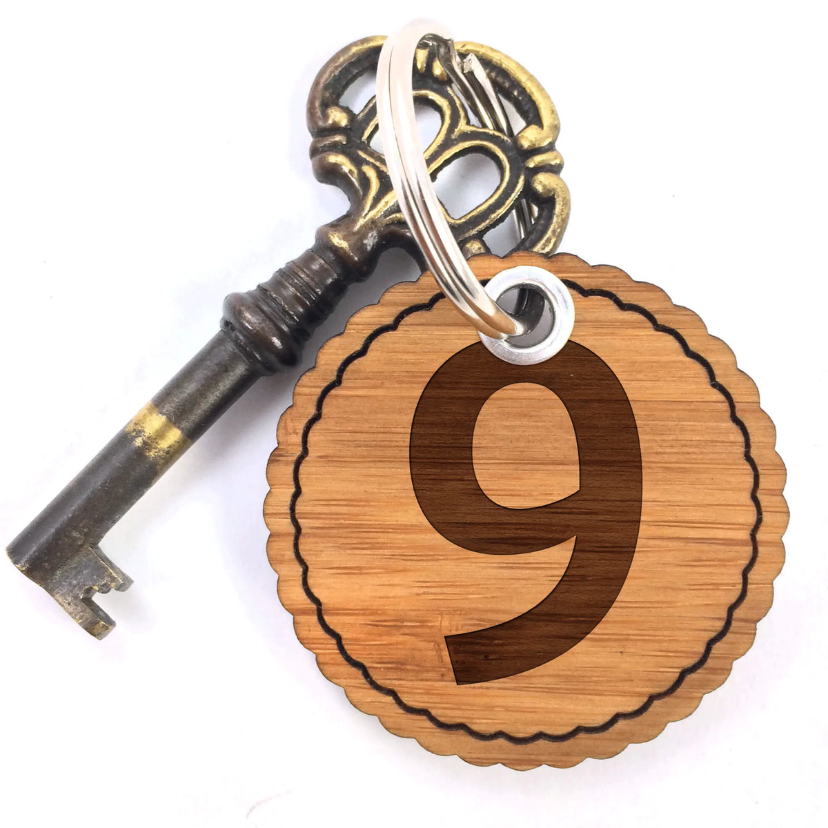 Wavy key ring Neun key ring, lucky charm, bag pendant, pendant, keychain, letters, Alphabet, characters, hotel room, hotel, numbers, room