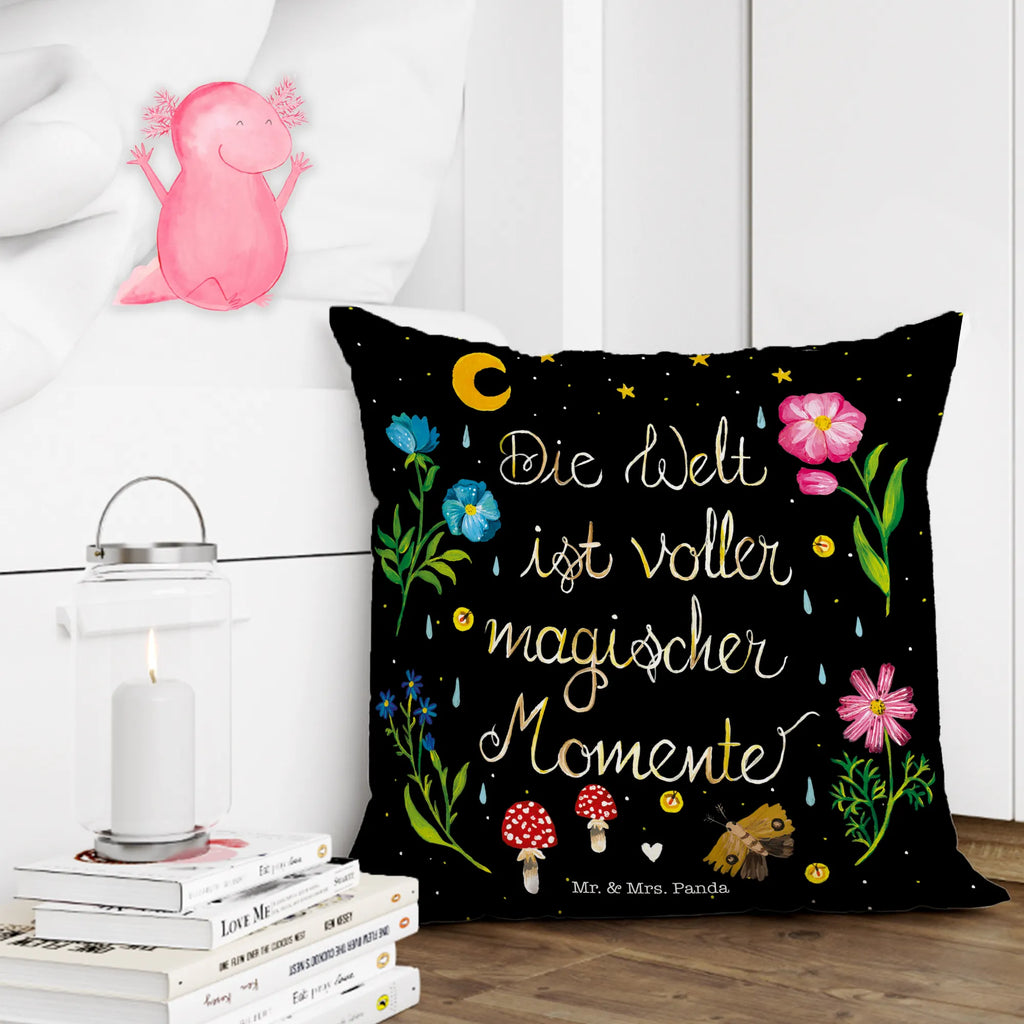 Cushion Magic World fluffy, cushion, couch, pillows, bedroom, settee, 40x40, soft, pillow case, 40 x 40, sofa, Pillow, bed, pad, Nature, joy of life, love, black, saying positive, saying beautiful, night, motivation, wisdom, Magic moments, flowers, magic