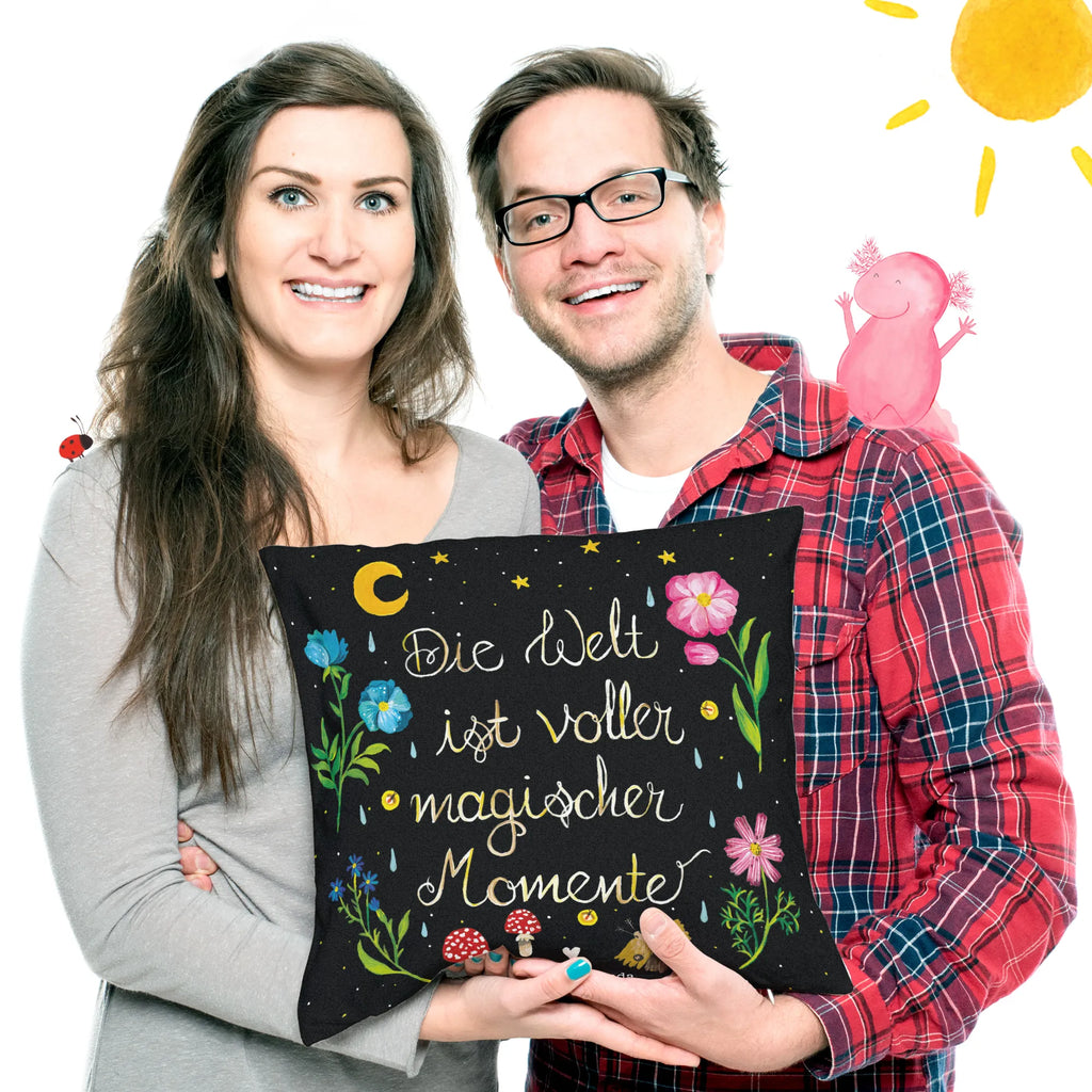 Cushion Magic World fluffy, cushion, couch, pillows, bedroom, settee, 40x40, soft, pillow case, 40 x 40, sofa, Pillow, bed, pad, Nature, joy of life, love, black, saying positive, saying beautiful, night, motivation, wisdom, Magic moments, flowers, magic