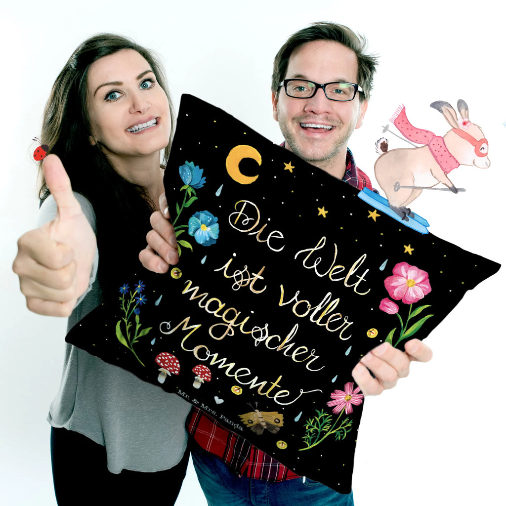 Cushion Magic World fluffy, cushion, couch, pillows, bedroom, settee, 40x40, soft, pillow case, 40 x 40, sofa, Pillow, bed, pad, Nature, joy of life, love, black, saying positive, saying beautiful, night, motivation, wisdom, Magic moments, flowers, magic