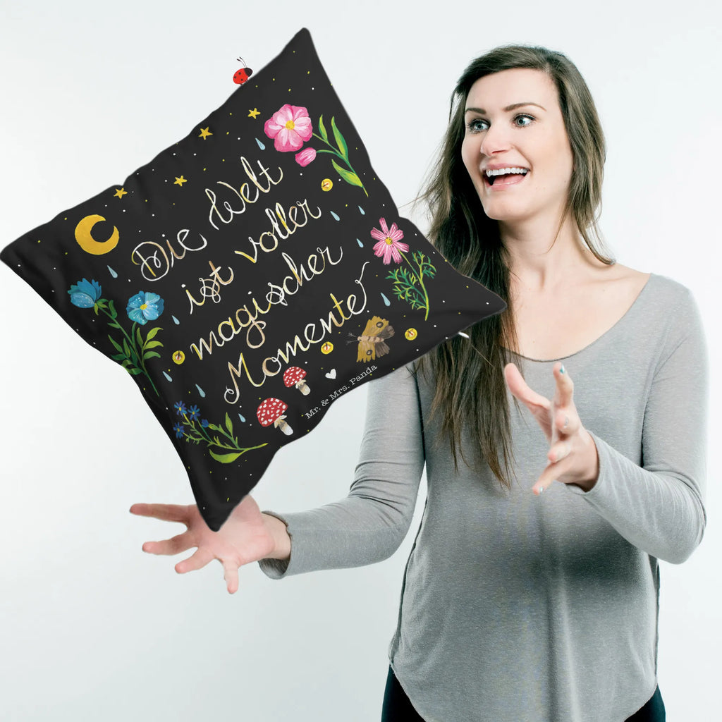 Cushion Magic World fluffy, cushion, couch, pillows, bedroom, settee, 40x40, soft, pillow case, 40 x 40, sofa, Pillow, bed, pad, Nature, joy of life, love, black, saying positive, saying beautiful, night, motivation, wisdom, Magic moments, flowers, magic