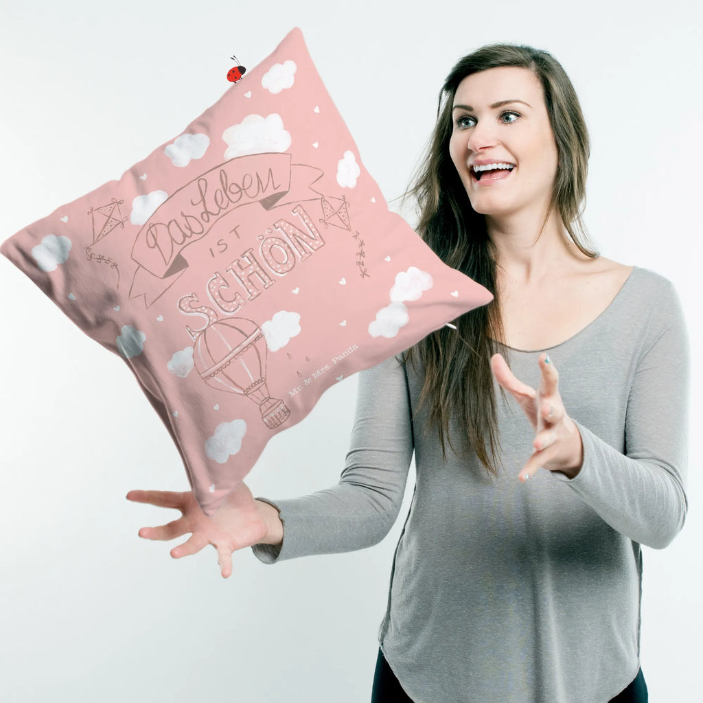 Cushion hot air balloon Life 40 x 40, cushion, bedroom, couch, bed, pillow case, sofa, fluffy, Pillow, pad, soft, pillows, 40x40, settee, Nature, joy of life, love, Life, Inspiration, Saying life, Life is beautiful, Hot-air balloon, be happy, experience, Quote, Decoration house