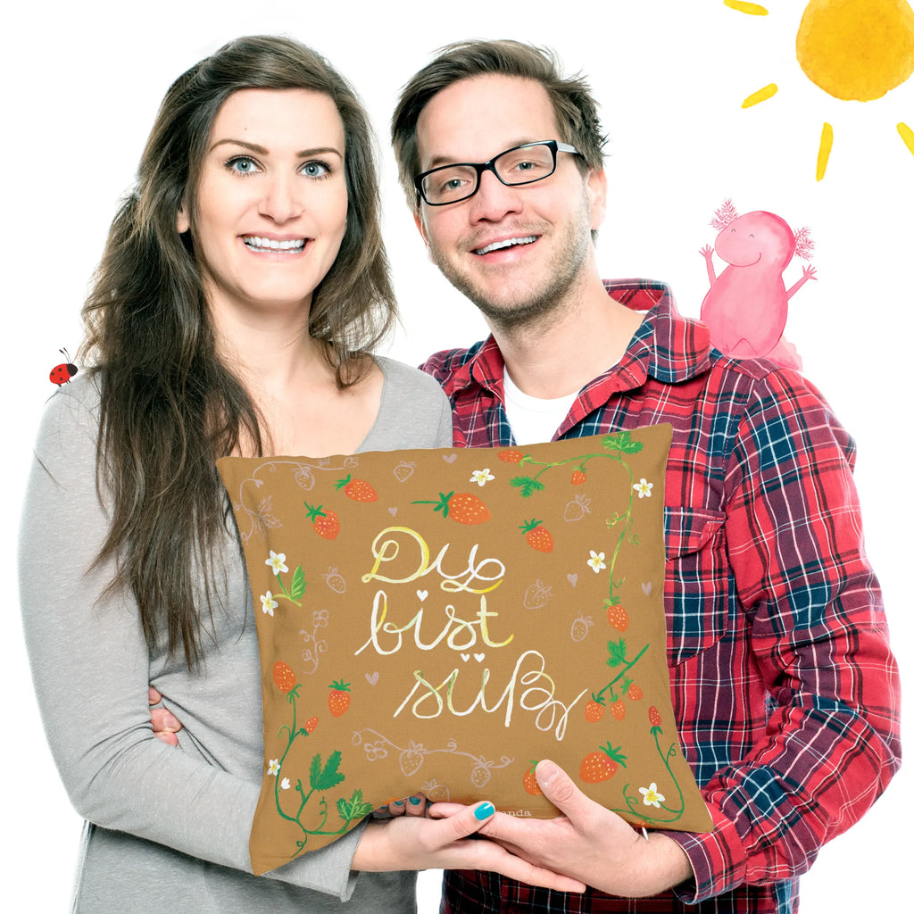 Cushion strawberries Sweet bed, cushion, pillows, settee, 40x40, pad, pillow case, couch, fluffy, 40 x 40, Pillow, sofa, soft, bedroom, Nature, joy of life, love, compliment, love saying, gift girlfriend, sweet, decoration, love quote, strawberry, gift partner, you are sweet, anniversary