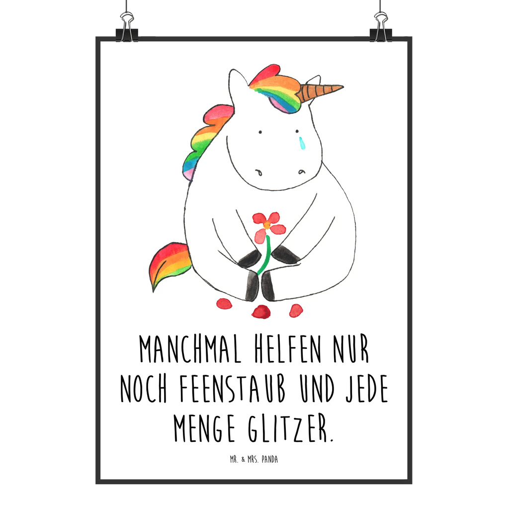 Poster unicorn Sad unicorn, unicorns, love, grief, Friendship, Unicorn, friends, greeting card, glitter, flower, consoling