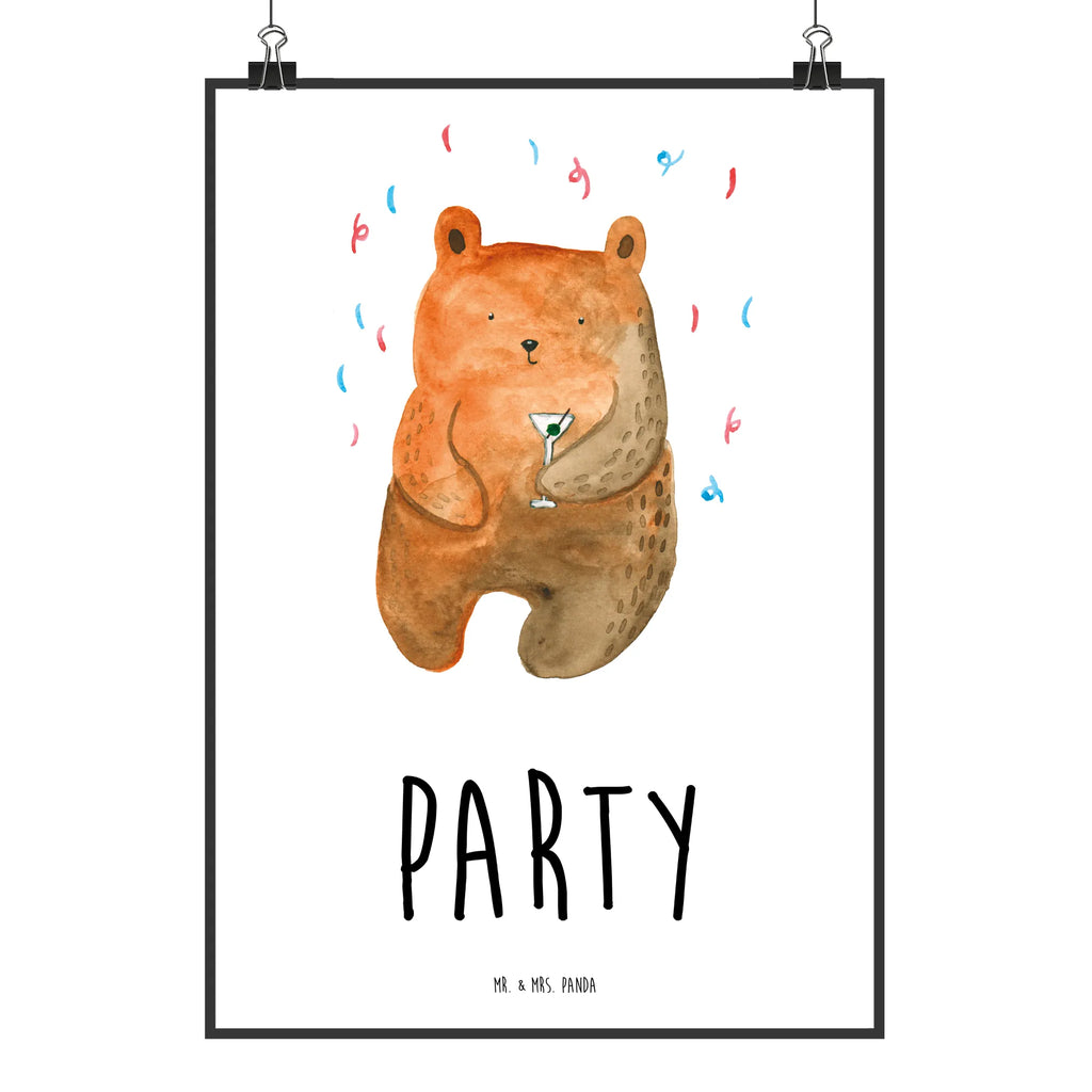Poster bear party Handgemaltes Poster, Küchenposter, Wanddeko Bild, Poster, Bild, Posterdruck, Kinderposter, Raumdekoration, Wanddeko, Designposter, Wandposter, Wanddekoration, Mr. & Mrs. Panda Poster, Kunstdruck, Bär, Teddy, Teddybär, Lustig, Party, Geschenk, Geburtstagsgeschenk, Feiern, Geburtstag, Abfeiern, Mitbringsel, Gute Laune
