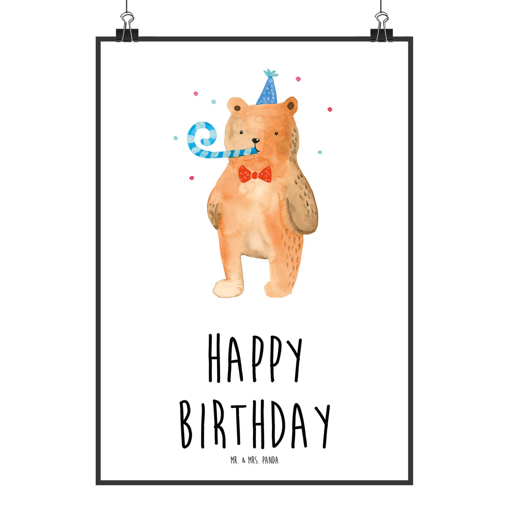 Plakat Niedźwiedź urodziny Posterdruck, Mr. & Mrs. Panda Poster, Designposter, Bild, grafikposter, Plakat, drucke, Wanddeko Bild, Poster, kunstdruck poster, Wandposter, Deko Bild, Kunstdruck, Wandschmuck, kunst für die wand, Wandbild, wandkunst, kunstposter, wanddruck, Bild für Wand, wanddeko, Wanddekoration, Teddybär, Bär, Teddy, Glückwunsch, Happy Birthday, Alles Gute, Geburtstag
