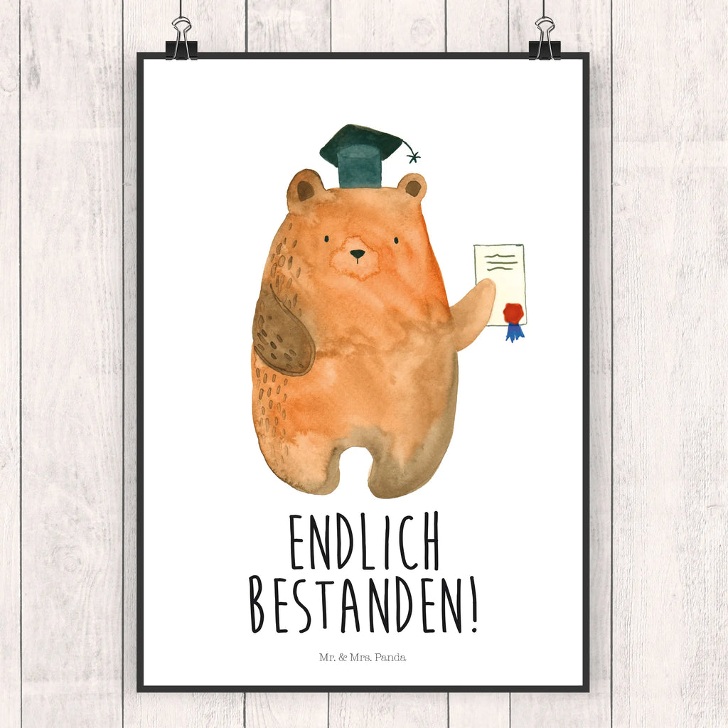Poster bear Test kunst für die wand, Wandschmuck, Wandbild, Bild für Wand, Wanddekoration, kunstposter, wandkunst, Designposter, wanddeko, Plakat, grafikposter, Wandposter, Poster, Kunstdruck, Bild, Mr. & Mrs. Panda Poster, kunstdruck poster, Deko Bild, Posterdruck, Wanddeko Bild, wanddruck, drucke, Teddybär, Bär, Teddy, Zeugnis, Abschluss, Prüfung Bestanden, Prüfungen, Abitur, Abschlusszeugnis
