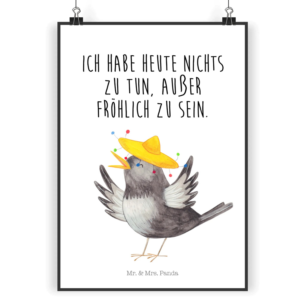 Poster Rabe Sombrero Bild, Poster, Wandschmuck, Wandbild, Design Poster, Wanddeko Bild, wanddruck, Deko Poster, Plakat, grafikposter, kunstdruck poster, Wandposter, kunstposter, wanddeko, wandkunst, Designposter, Panda Poster, Wanddekoration, Posterdruck, Mr. & Mrs. Panda Poster, typografie poster, Kunstdruck, drucke, Deko Bild, Tiermotive, Gute Laune, Lustige Sprüche, Tiere, Motivation, Froh, glücklich sein, Vögel, Glück Spruch, Elster, Spruch Positiv, Fröhlich sein, Rabe, Vogel