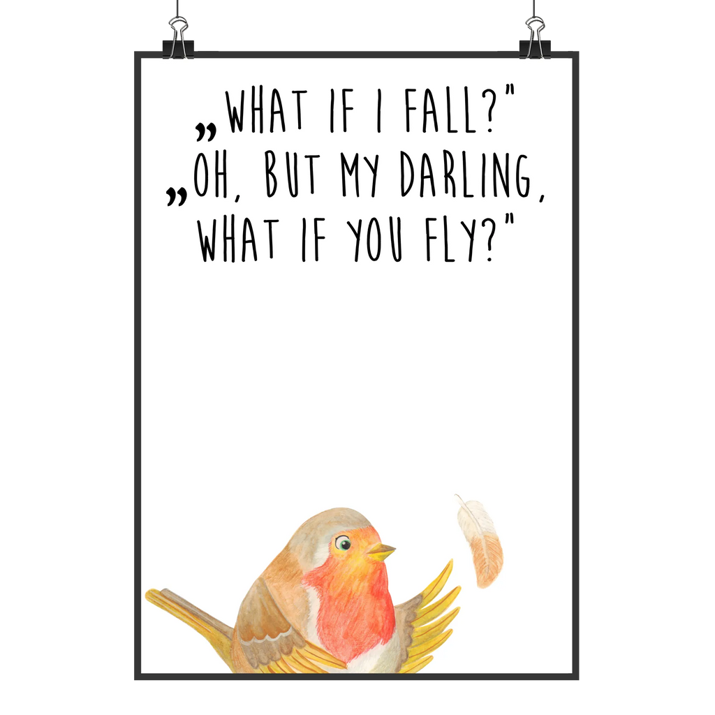 Plakat rudzik Pióra Designposter, Poster, Posterdruck, Schlafzimmer Poster, Küchenposter, Deko Bild, Kunstdruck, Bild, Kinderposter, Kinderzimmer Poster, Bild für Wand, Raumdekoration, Wanddekoration, Wanddeko Bild, Großes Poster, Plakat, Poster Sprüche, Mr. & Mrs. Panda Poster, Handgemaltes Poster, Wandposter, Wandbild, Gute Laune, Tiermotive, Tiere, Lustige Sprüche, Motivationsbilder, fliegen, Spruch Mut, Vogel, What If I Fall, Motivation Sprüche, Rotkehlchen, Spruch Motivation