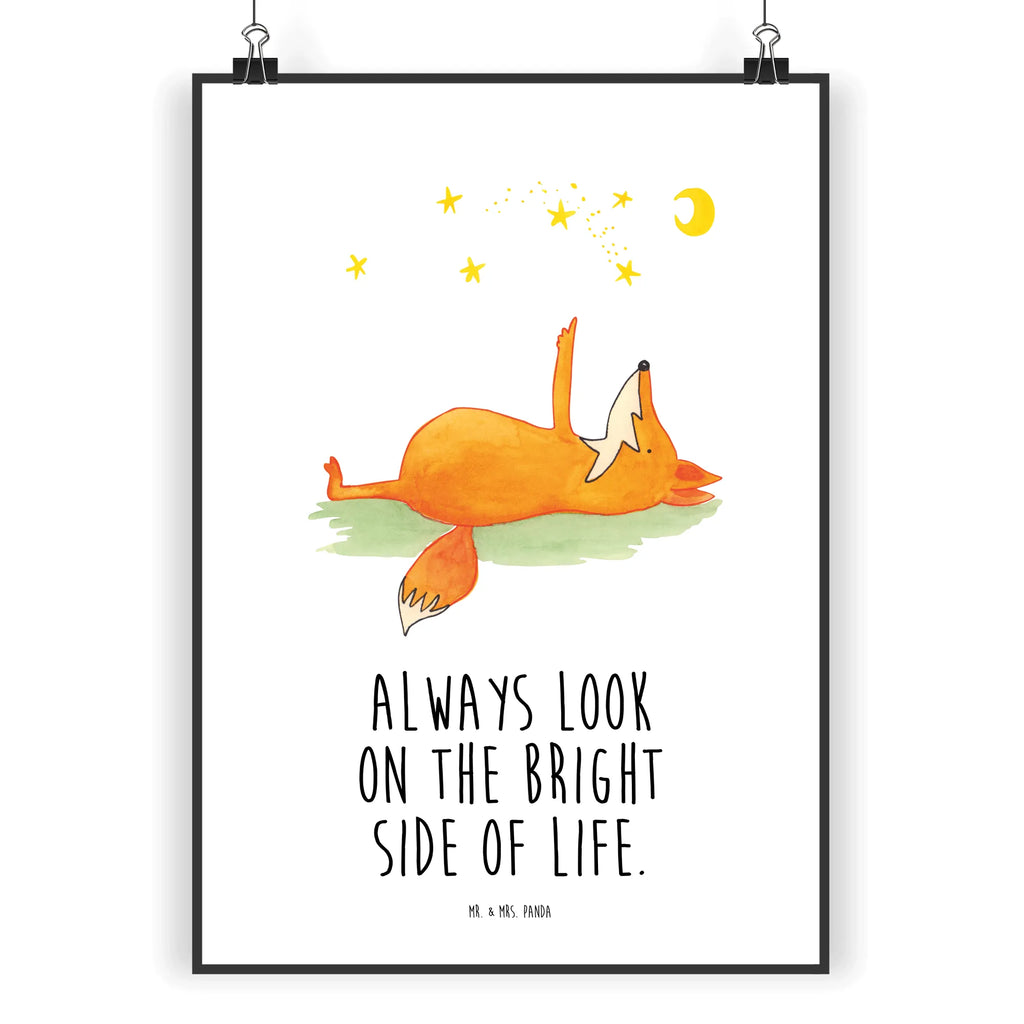 Plakat lis Gwiazdy Wanddekoration, Kunstdruck, Wandposter, Bild, Wanddeko, Küchenposter, Wanddeko Bild, Designposter, Raumdekoration, Poster, Posterdruck, Mr. & Mrs. Panda Poster, Kinderposter, Handgemaltes Poster, Fuchs, Romantik, Füchse, Spruch positiv, Always Look on the Bright Side of Life, tröstende Worte, Spruch schön