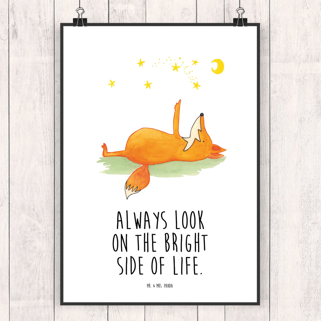 Plakat lis Gwiazdy Wanddekoration, Kunstdruck, Wandposter, Bild, Wanddeko, Küchenposter, Wanddeko Bild, Designposter, Raumdekoration, Poster, Posterdruck, Mr. & Mrs. Panda Poster, Kinderposter, Handgemaltes Poster, Fuchs, Romantik, Füchse, Spruch positiv, Always Look on the Bright Side of Life, tröstende Worte, Spruch schön