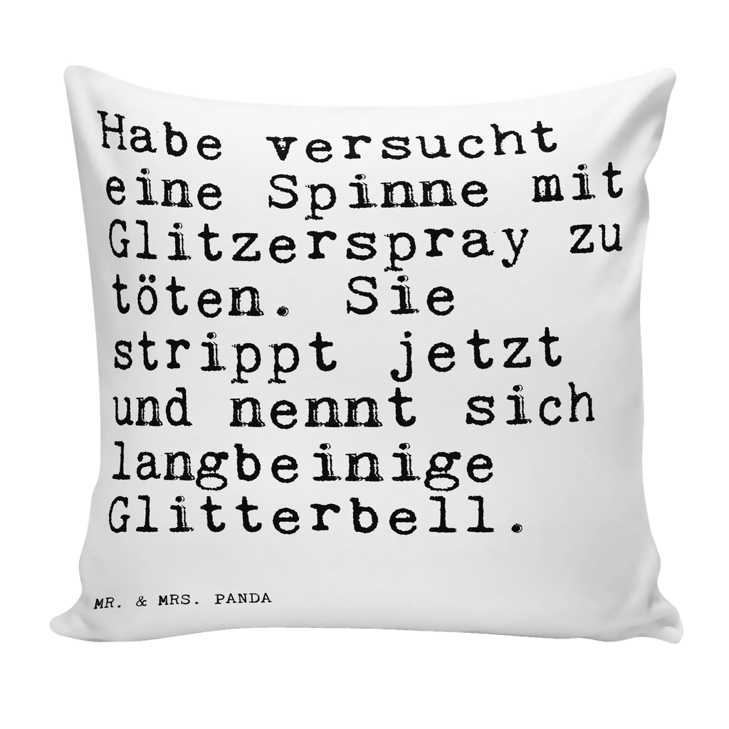 Cushion Habe versucht eine Spinne... sofa, settee, 40x40, pillows, 40 x 40, cushion, pillow case, Pillow, couch, fluffy, soft, pad, bed, bedroom, saying, sayings, funny, wisdom, quotes, Sayings Proverbs Wisdom Quotes Funny Wisdom Words