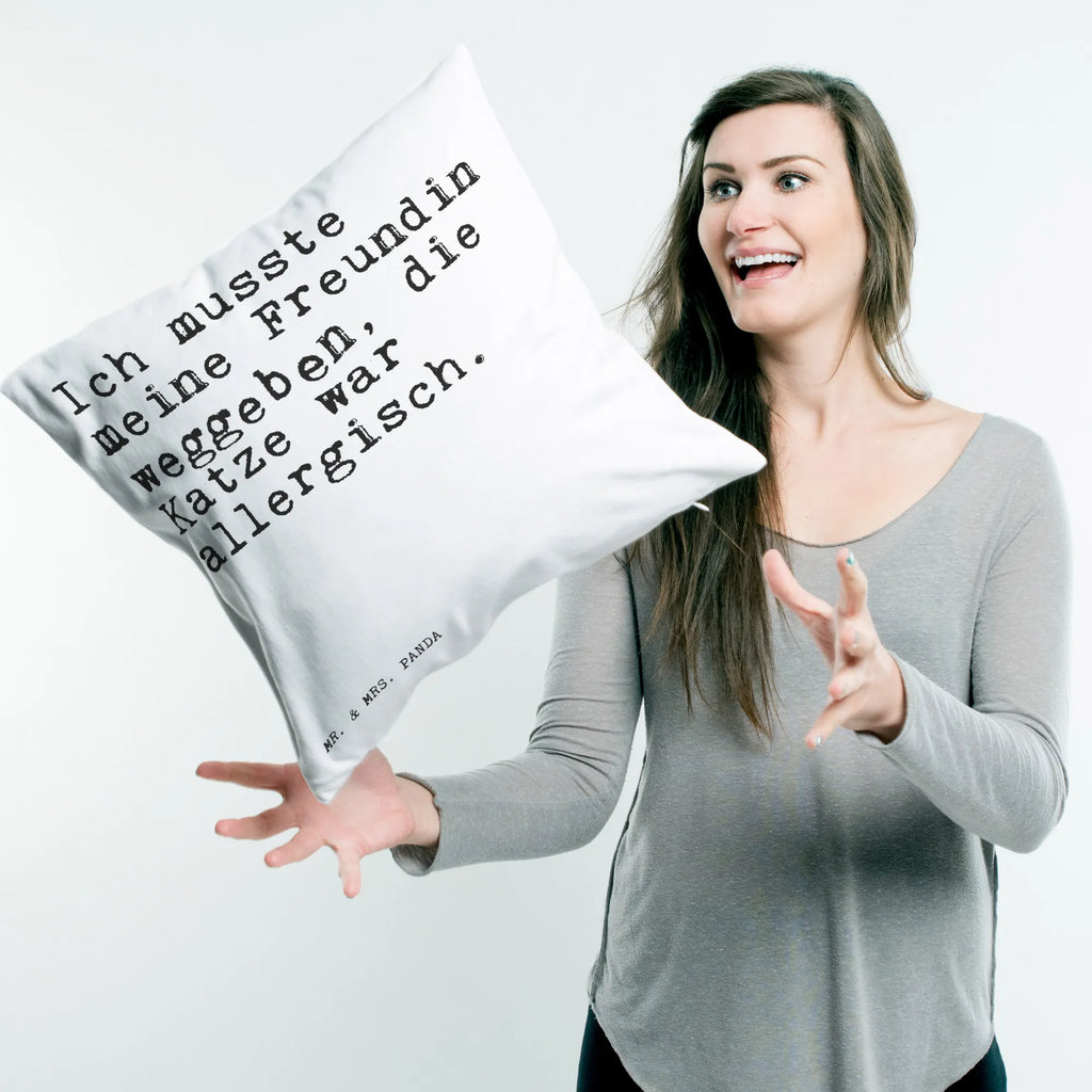 40x40 poduszka Ich musste meine Freundin... Przysłowie, przysłowia, zabawne przysłowia, mądrości, cytaty, prezenty z przysłowiami