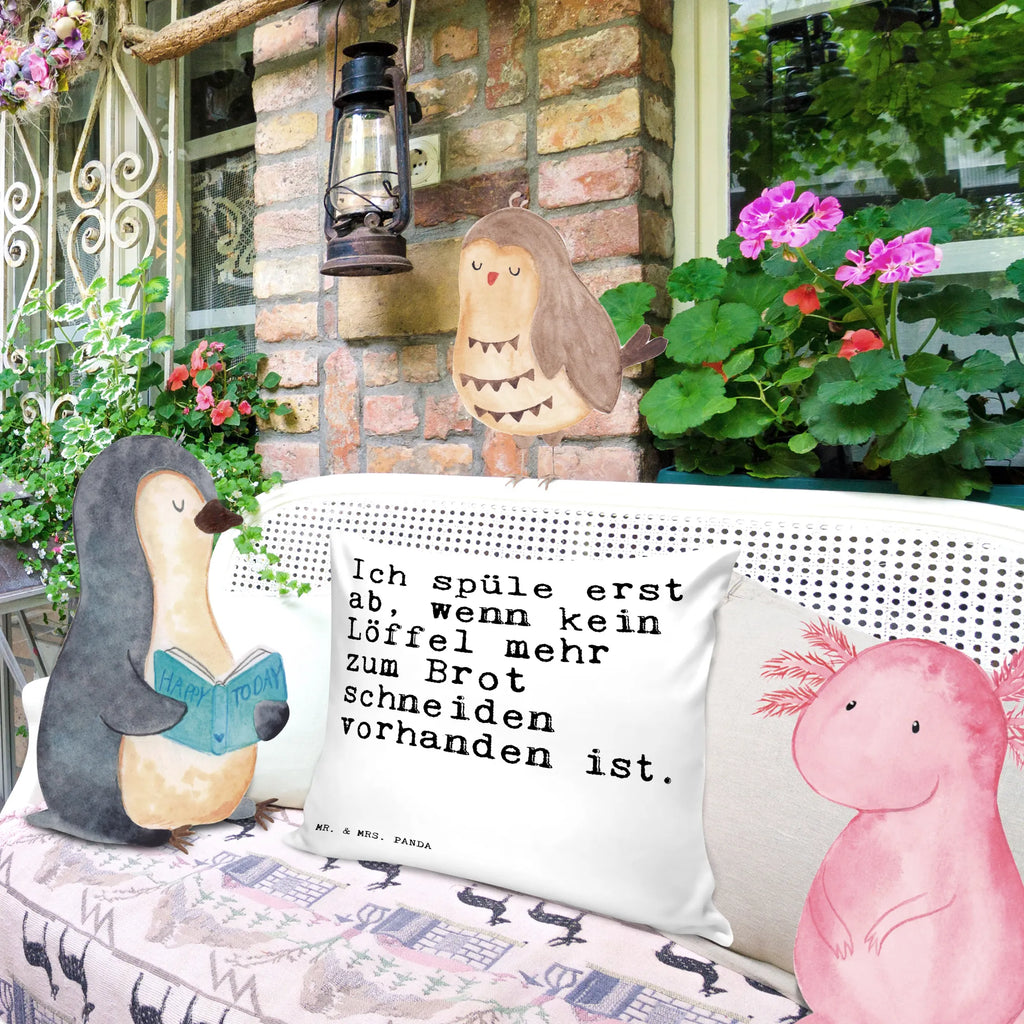 Cushion Ich spüle erst ab,... Pillow, cushion, pillows, sofa, pad, couch, 40 x 40, 40x40, fluffy, bedroom, soft, pillow case, bed, settee, saying, sayings, funny, wisdom, quotes, Sayings Proverbs Wisdom Quotes Funny Wisdom Words