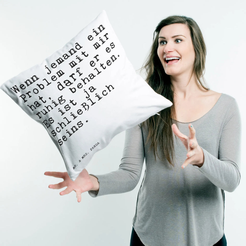 40x40 poduszka Wenn jemand ein Problem... Przysłowie, przysłowia, zabawne przysłowia, mądrości, cytaty, prezenty z przysłowiami