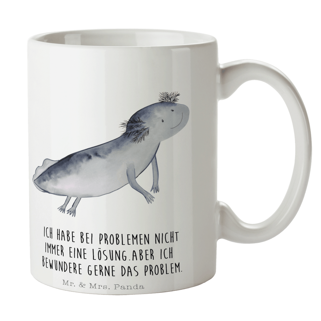 Tasse Axolotl schwimmt Tasse, Kaffeetasse, Teetasse, Becher, Kaffeebecher, Teebecher, Keramiktasse, Porzellantasse, Büro Tasse, Geschenk Tasse, Tasse Sprüche, Tasse Motive, Axolotl, Molch, Axolot, Schwanzlurch, Lurch, Lurche, Problem, Probleme, Lösungen, Motivation