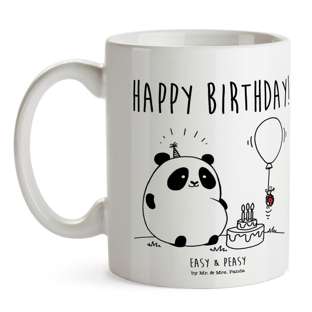 Tasse Easy & Peasy Happy Birthday Tasse, Kaffeetasse, Teetasse, Becher, Kaffeebecher, Teebecher, Keramiktasse, Porzellantasse, Büro Tasse, Geschenk Tasse, Tasse Sprüche, Tasse Motive