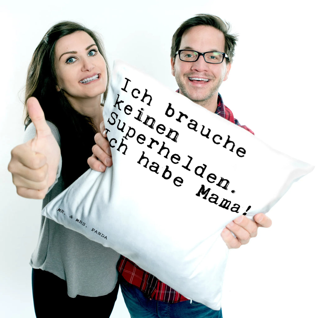 Cushion Ich brauche keinen Superhelden.... Pillow, pad, pillow case, bedroom, pillows, fluffy, bed, settee, soft, couch, cushion, sofa, 40 x 40, 40x40, saying, sayings, funny, wisdom, quotes, Sayings Proverbs Wisdom Quotes Funny Wisdom Words
