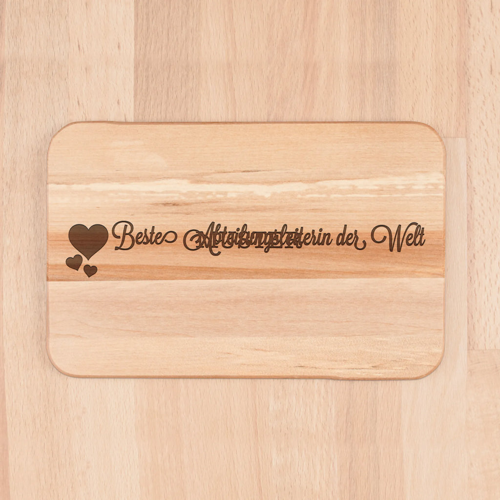 Frühstücksbrett Abteilungsleiterin Frühstücksbrett, Frühstücksbrettchen, Schneidebrett, Schneidebrett Holz, Holzbrett, Küchenbrett, Herz Liebe Verliebt Dankeschön Geburtstag Bester Beste Bedanken