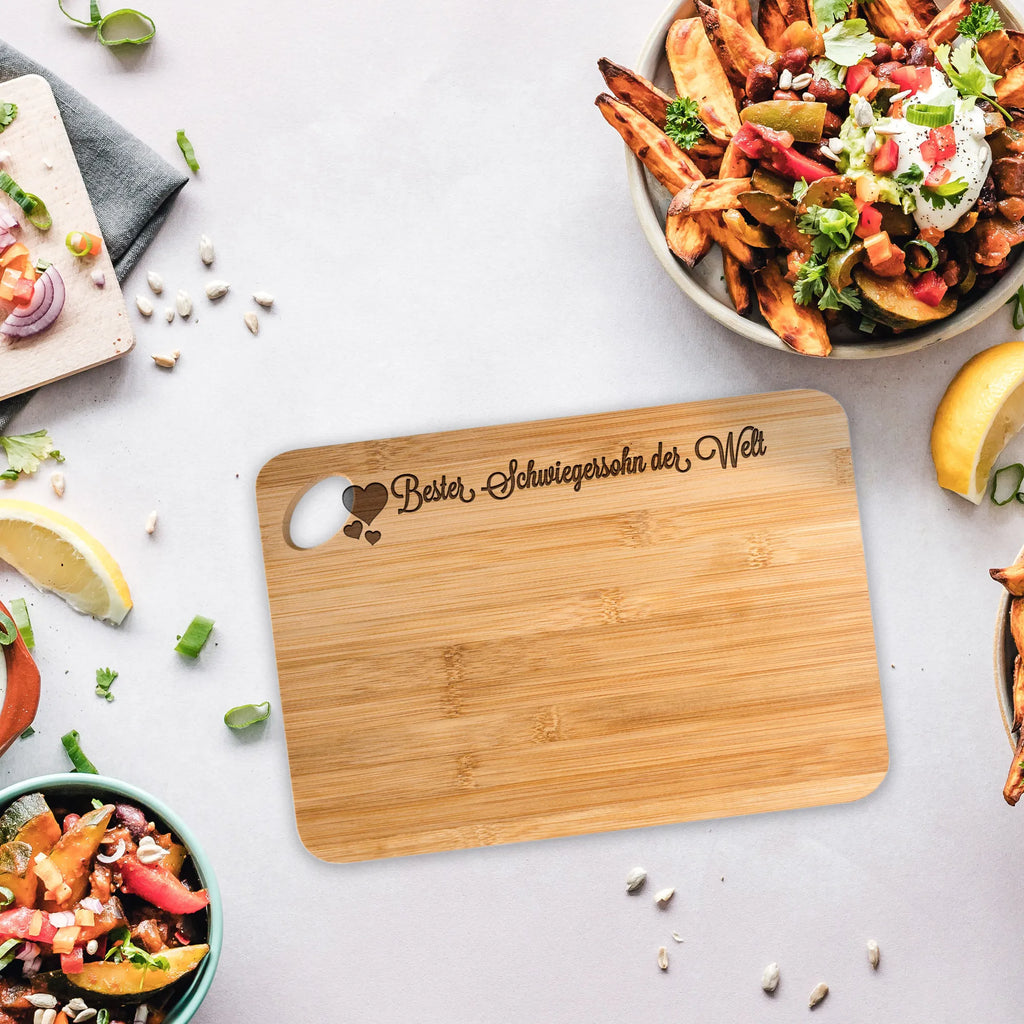 Bamboo chopping board Schwiegersohn cutting block, board, nature, bamboo, breakfast board, robust, slices, solid, kitchen board, dulcimer, engraving, cutting board, breakfast, kitchen, carving board, wood, Heart Love In Love Thank You Birthday Best Best Thank You