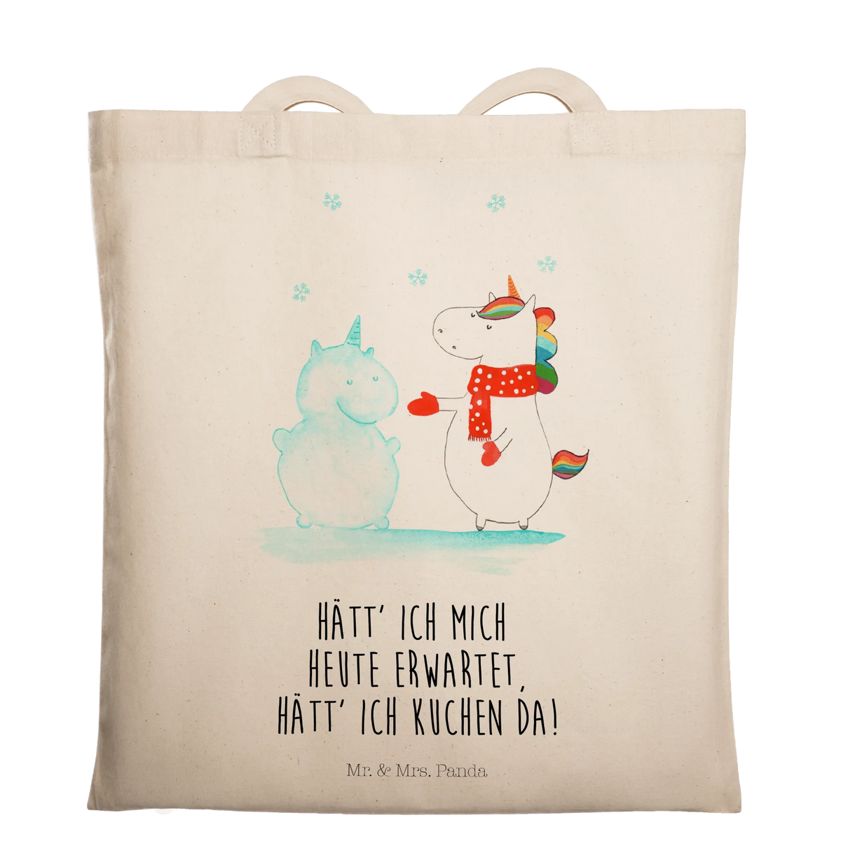 Tote bag unicorn snowman Gloves, winter gift, Christmas Motif, present, Cap, Snow, Cake, Cold, Snowman