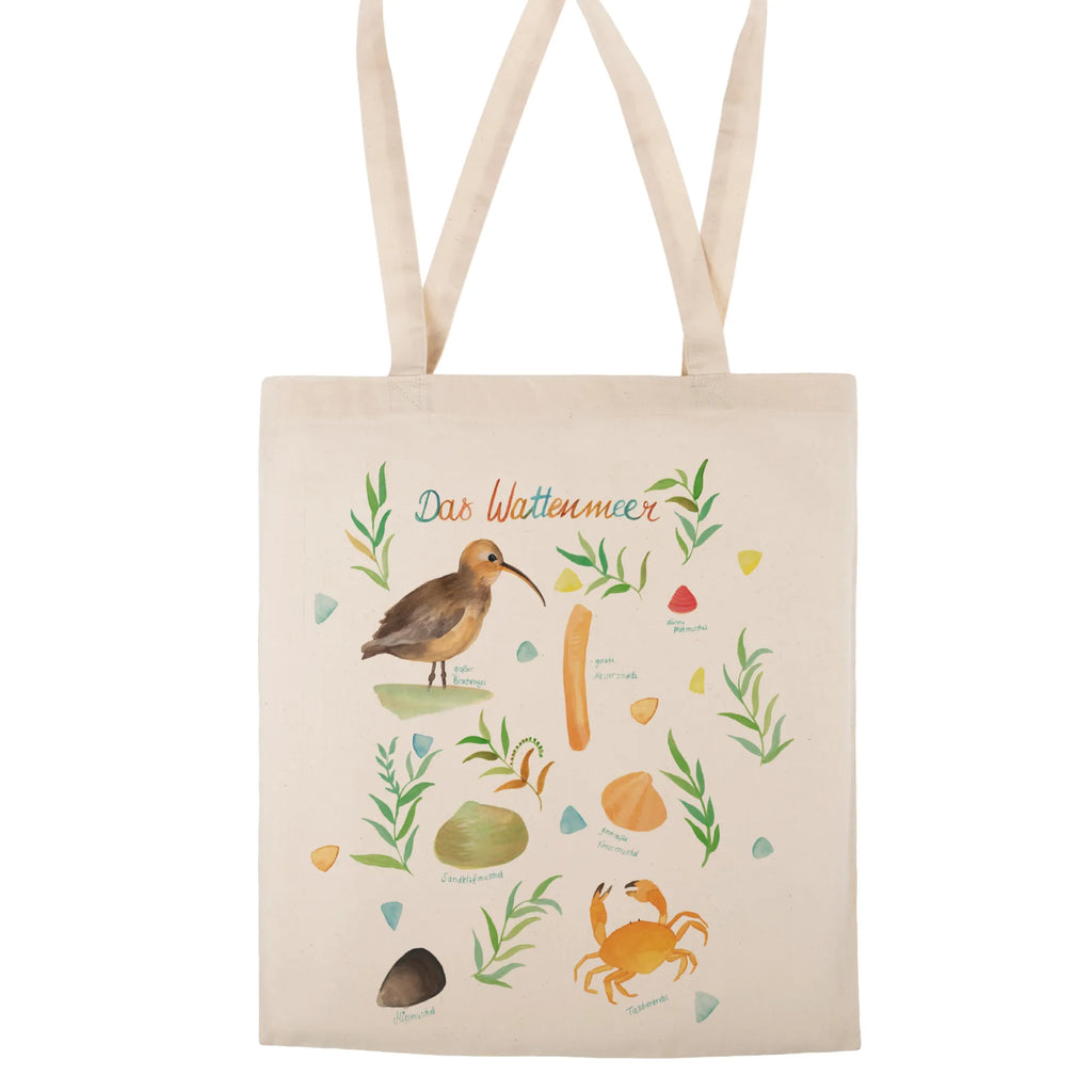 Tote bag Wadden Sea pouch, cloth bag, bag, jute bag, shopping bag, shoulder bag, shopper, Carrier bag, cotton bag, Nature, joy of life, love, Baltic Sea, Birds, Lake, Wadden Sea, Decoration Bathroom, Sea, North Sea, Flood, Gift Maritime, Ebb, Shell, Nature Motif