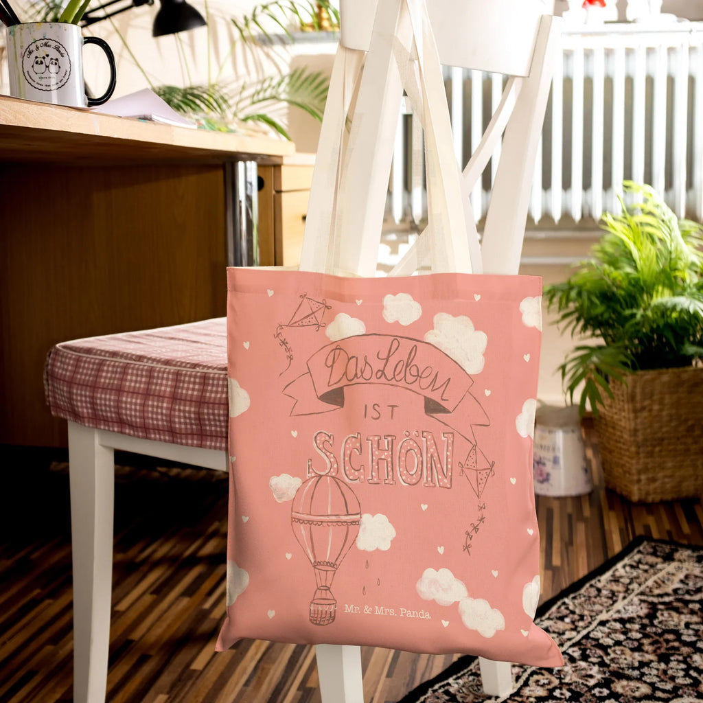 Tote bag hot air balloon Life shopping bag, cloth bag, shoulder bag, shopper, jute bag, Carrier bag, pouch, bag, cotton bag, Nature, joy of life, love, Hot-air balloon, Decoration house, Quote, Saying life, experience, Life, be happy, Life is beautiful, Inspiration