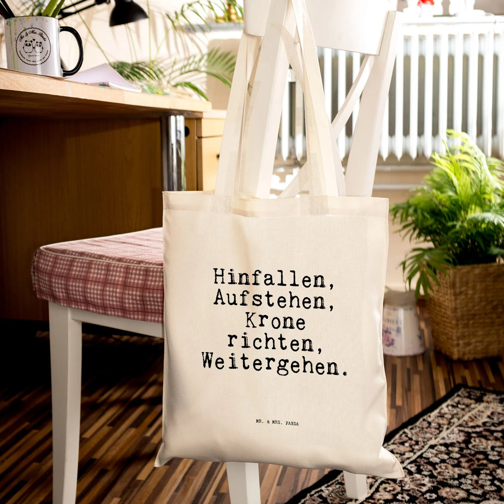 Tragetasche Sprüche und Zitate Hinfallen, Aufstehen, Krone richten, Weitergehen. Laptoptasche, Stofftasche, Tasche, Strandtasche, Stoffbeutel, Beuteltasche, Umhängetasche, Tragetasche, Badetasche, Shopper, Einkaufstüte, Einkaufstasche, Jutebeutel, Jutetasche, Schultertasche, Beutel, Spruch, Sprüche, lustige Sprüche, Weisheiten, Zitate, Spruch Geschenke, Spruch Sprüche Weisheiten Zitate Lustig Weisheit Worte