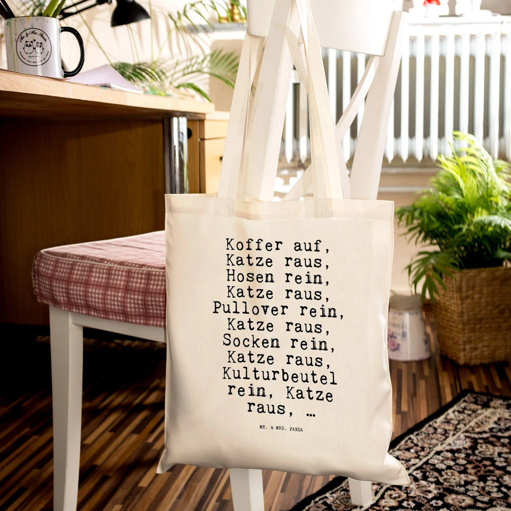 Tote bag Koffer auf, Katze raus,... Carrier bag, bag, pouch, cloth bag, cotton bag, shopping bag, shoulder bag, jute bag, shopper, saying, sayings, funny, wisdom, quotes, Sayings Proverbs Wisdom Quotes Funny Wisdom Words