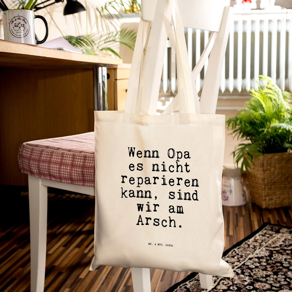 Tragetasche Wenn Opa es nicht... Stoffbeutel, Badetasche, Jutetasche, Schultertasche, Tragetasche, Strandtasche, Einkaufstüte, Laptoptasche, Jutebeutel, Beuteltasche, Umhängetasche, Shopper, Beutel, Tasche, Einkaufstasche, Stofftasche, Spruch, Sprüche, lustige Sprüche, Weisheiten, Zitate, Spruch Geschenke, Spruch Sprüche Weisheiten Zitate Lustig Weisheit Worte