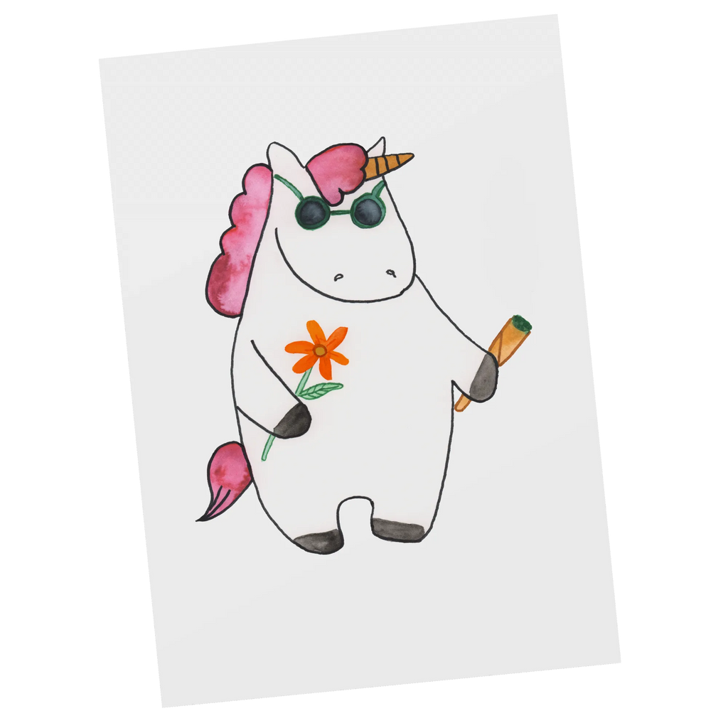 Postcard unicorn Woodstock gift, paper, gift card, letter, postcards, invitation, card, invitation card, Postcard, unicorn, unicorns, present friend, fun, Funny, cigarette, alcohol, smoke, witty, smoking, woodstock, party, birthday gift, joint, Unicorn