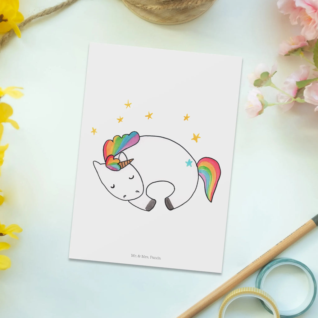 Postcard unicorn Night card, postcards, letter, invitation card, paper, Postcard, invitation, gift card, gift, unicorn, unicorns, fun, girlfriend, calm, dream, Unicorn, Unicorn saying, reality, present girlfriend, funny saying, people
