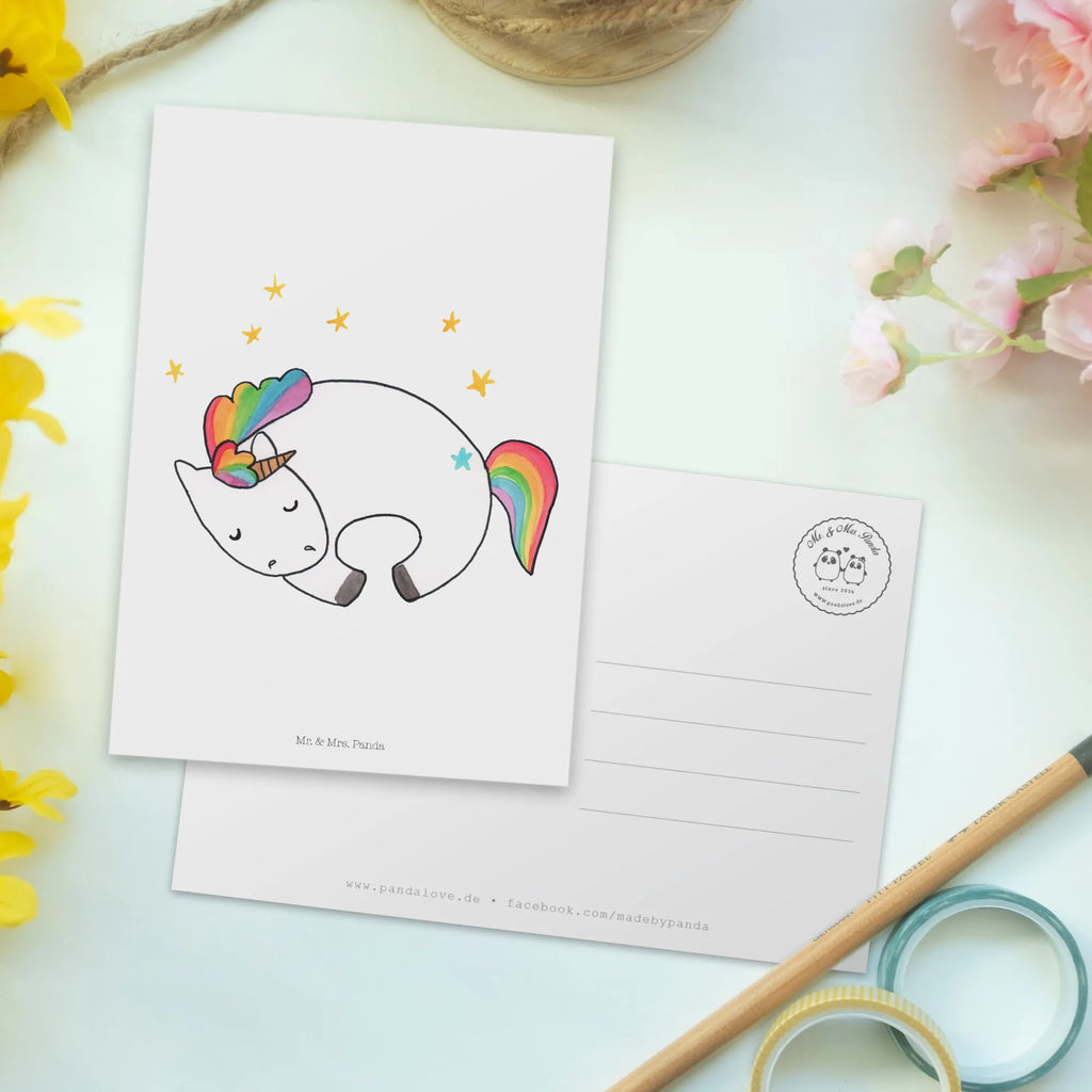 Postcard unicorn Night card, postcards, letter, invitation card, paper, Postcard, invitation, gift card, gift, unicorn, unicorns, fun, girlfriend, calm, dream, Unicorn, Unicorn saying, reality, present girlfriend, funny saying, people