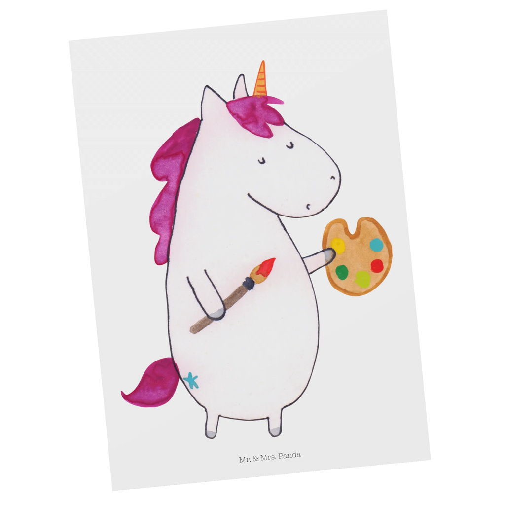 Postcard unicorn Artist Ansichtskarte, Postkarten, Ansichtskarten, Grußkarte, Motivkarte, einzelkarte, spruchkarte, Fotokarte, bildkarte, Postkarte, Kunstkarten, Designkarte, kunstkarte, Unicorn, Einhorn, Einhörner, Einhorn Deko, Künstler, Maler, Artist, Zeichnen, Welt, Englisch, Stift, Geschenk, Malen, Farbe, Pinsel
