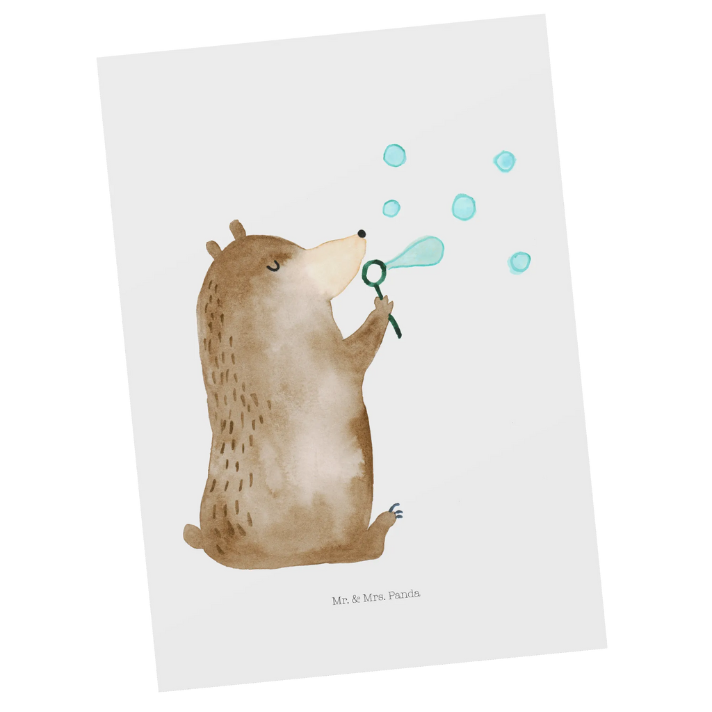 Postcard bear soap bubbles paper, gift card, postcards, card, invitation card, Postcard, invitation, gift, letter, bear, teddy, teddy bear, cuddly toy, Soap Bubbles Bear Funny Being Happy Sad Happy