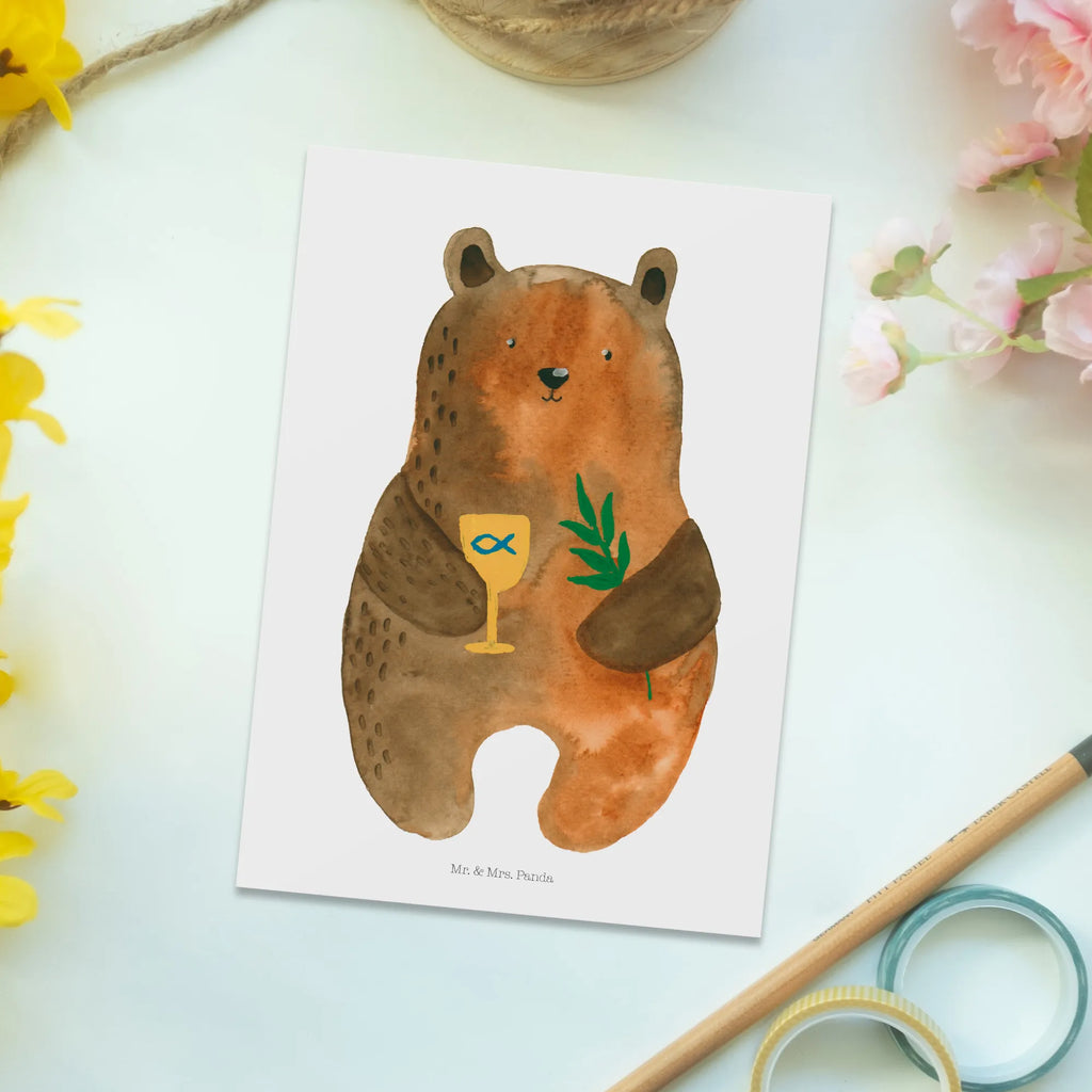 Postcard bear confirmation kunstkarte, spruchkarte, bildkarte, Designkarte, Ansichtskarten, Kunstkarten, Postkarten, einzelkarte, Motivkarte, Fotokarte, Ansichtskarte, Postkarte, Grußkarte, Bär, Teddy, Teddybär, Konfirmation, Gottesdienst, Kirche, Evangelisch