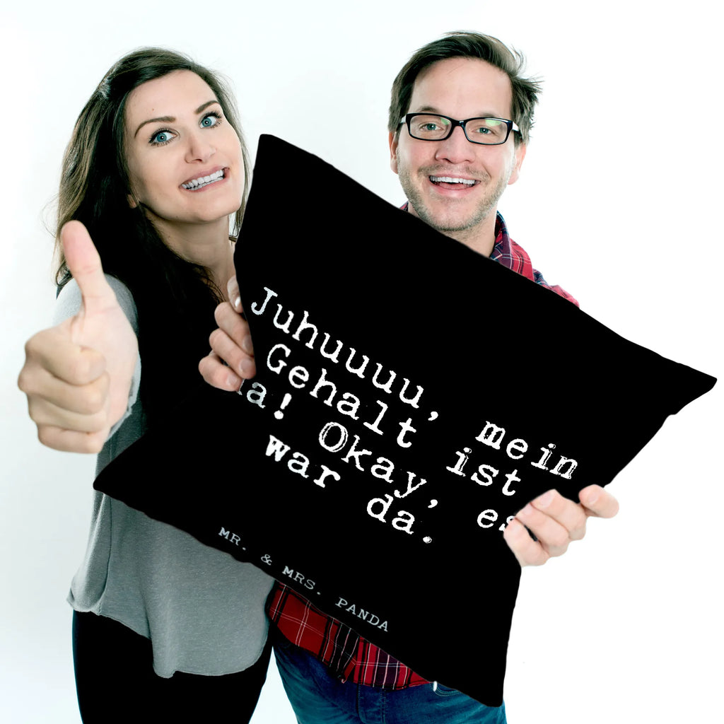 40x40 poduszka Juhuuuu, mein Gehalt ist... Przysłowie, przysłowia, zabawne przysłowia, mądrości, cytaty, prezenty z przysłowiami