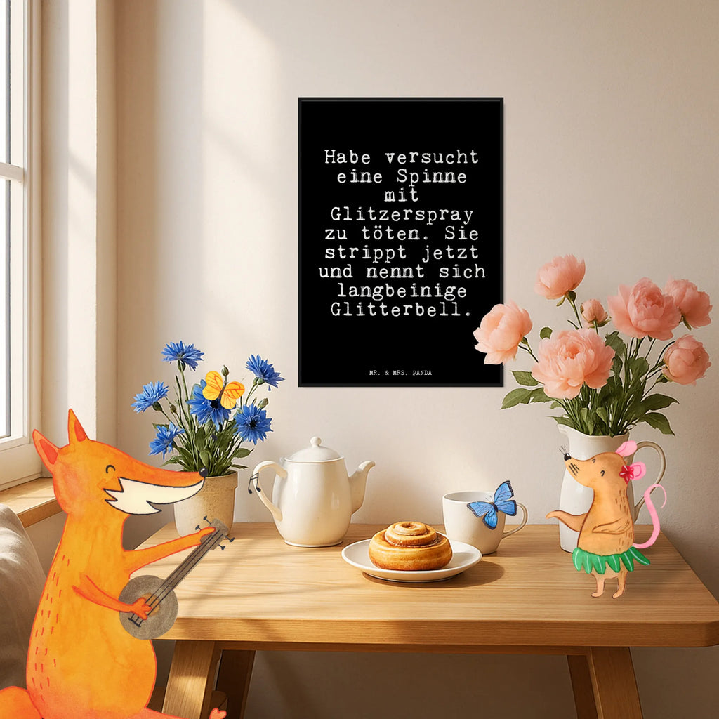 Poster Habe versucht eine Spinne... saying, sayings, funny, wisdom, quotes, Glizzer Spell Proverbs Wisdom Quotes Funny Wisdom Words