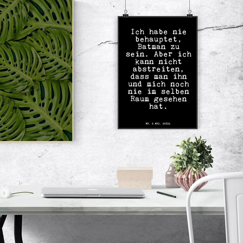 Poster Fun Talk Ich habe nie behauptet, Batman zu sein. Aber ich kann nicht abstreiten, dass man ihn und mich noch nie im selben Raum gesehen hat. Poster, Wanddekoration, Wandposter, Wanddeko Bild, Kunstdruck, Kinderposter, Raumdekoration, Designposter, Mr. & Mrs. Panda Poster, Wanddeko, Küchenposter, Handgemaltes Poster, Posterdruck, Bild, Spruch, Sprüche, lustige Sprüche, Weisheiten, Zitate, Spruch Geschenke, Glizer Spruch Sprüche Weisheiten Zitate Lustig Weisheit Worte
