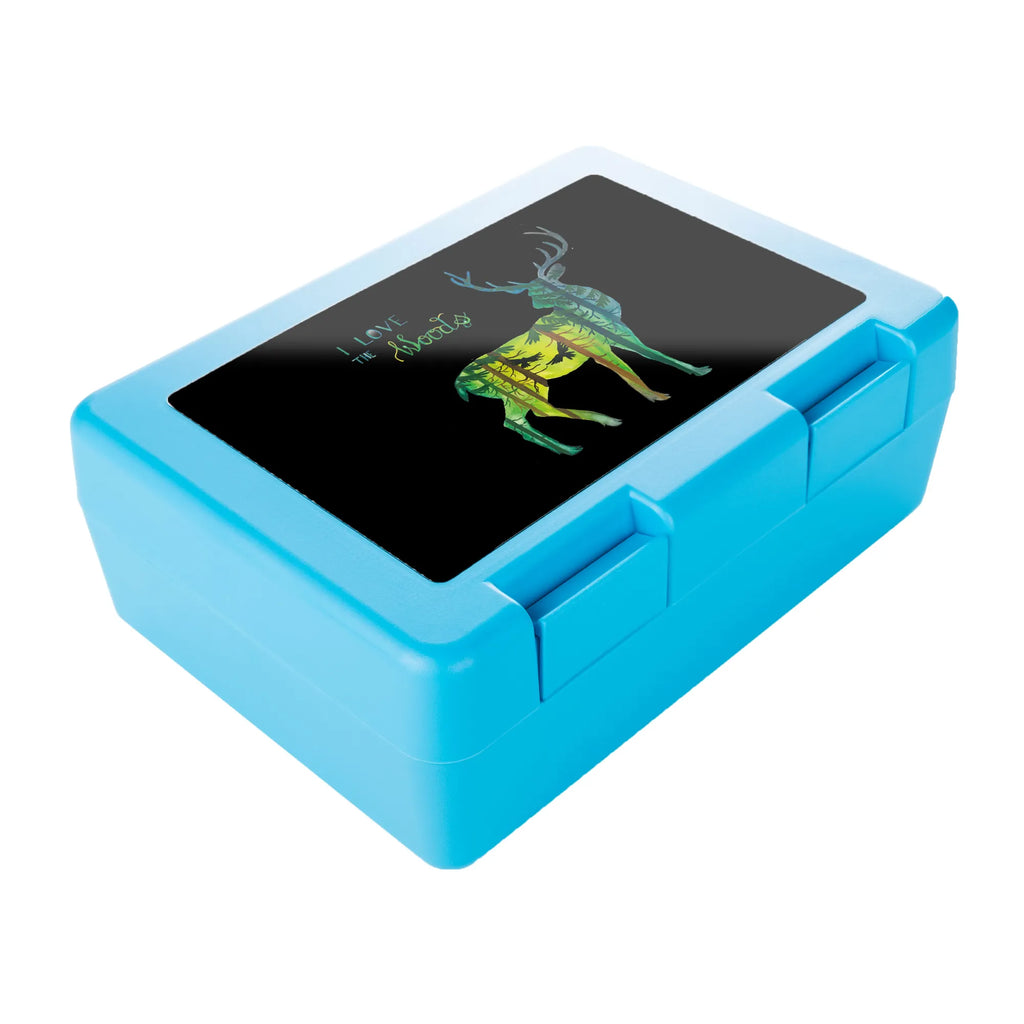 Pudełko na kanapki Jeleń Kocham lasy Brotbox, Snackbox, Lunch box, Butterbrotdose, Brotzeitbox, Blumen Deko, Frühlings Deko, Sommer Deko, Dekoration, positive Botschaft, Naturliebhaber, Outdoor, Natur, Abenteuer, Wald, woods, Hirsch