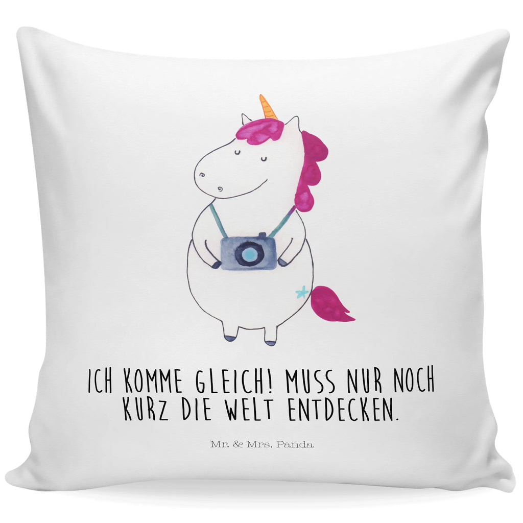 Cushion unicorn photographer 40 x 40, couch, Pillow, fluffy, pillows, bedroom, 40x40, bed, sofa, settee, soft, pad, cushion, pillow case, unicorn, unicorns, Photography, Traveler gift, Holiday, Camera, Unicorn, Photographer gift, Tourist, Traveling, Photographer