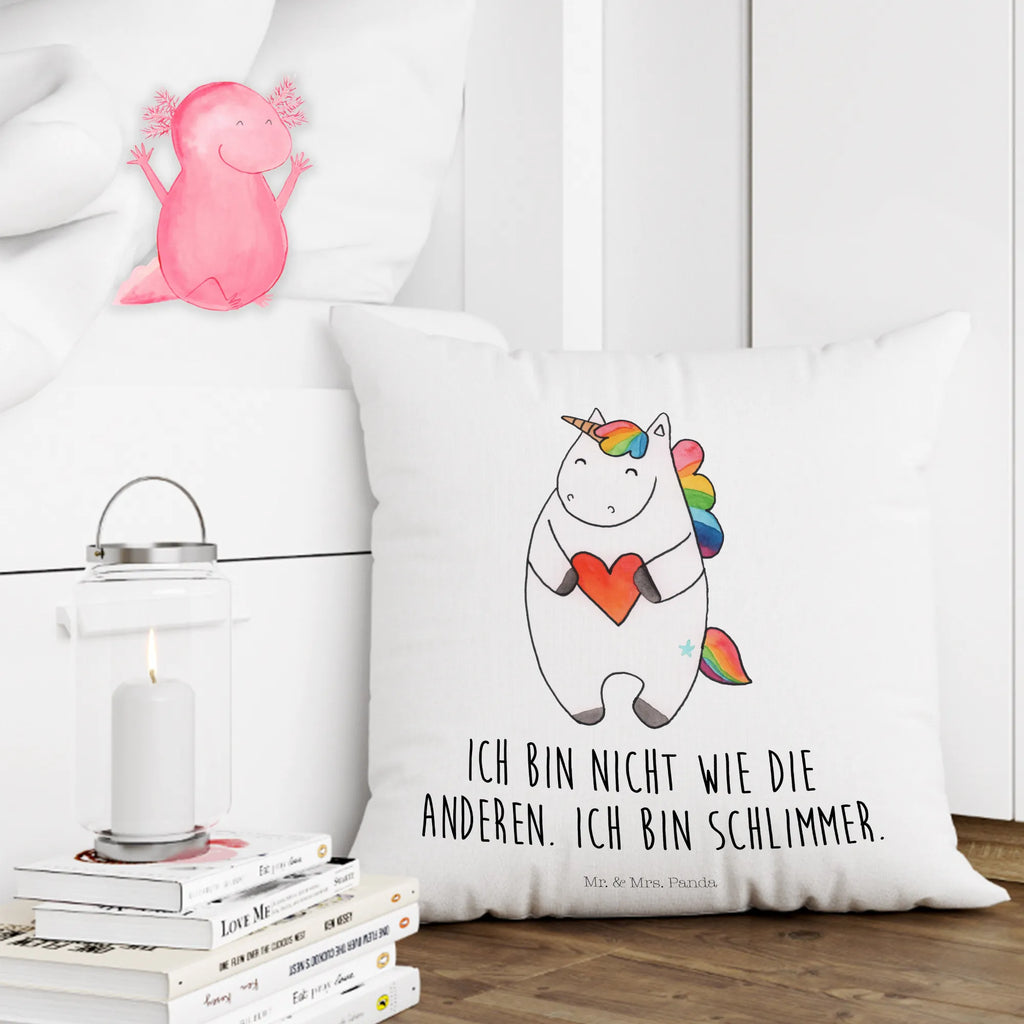 Cushion unicorn Heart 40x40, bedroom, couch, pillows, soft, sofa, cushion, bed, pillow case, settee, pad, 40 x 40, fluffy, Pillow, unicorn, unicorns, girlfriend present, heart, girlfriend gift, funny, bad girl, different, evil, bad, Unicorn