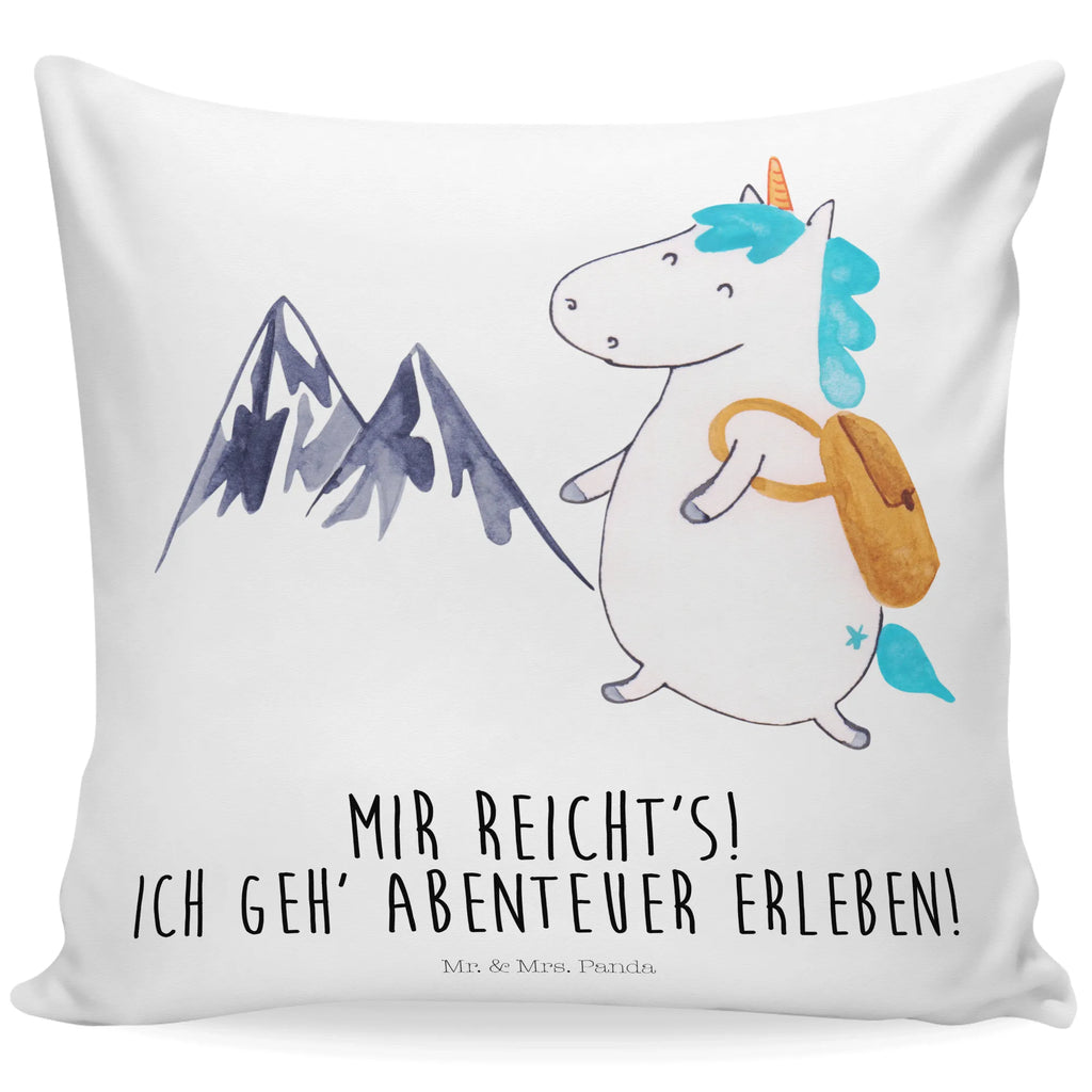 Cushion unicorn climber pillows, cushion, pad, 40x40, 40 x 40, sofa, soft, bed, couch, Pillow, settee, bedroom, pillow case, fluffy, unicorn, unicorns, mountains, adventurer, adventure, vacation, english, world traveler, travel, Einhorn, explorer, world trip, mountaineer