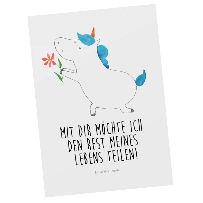 Postcard unicorn flower