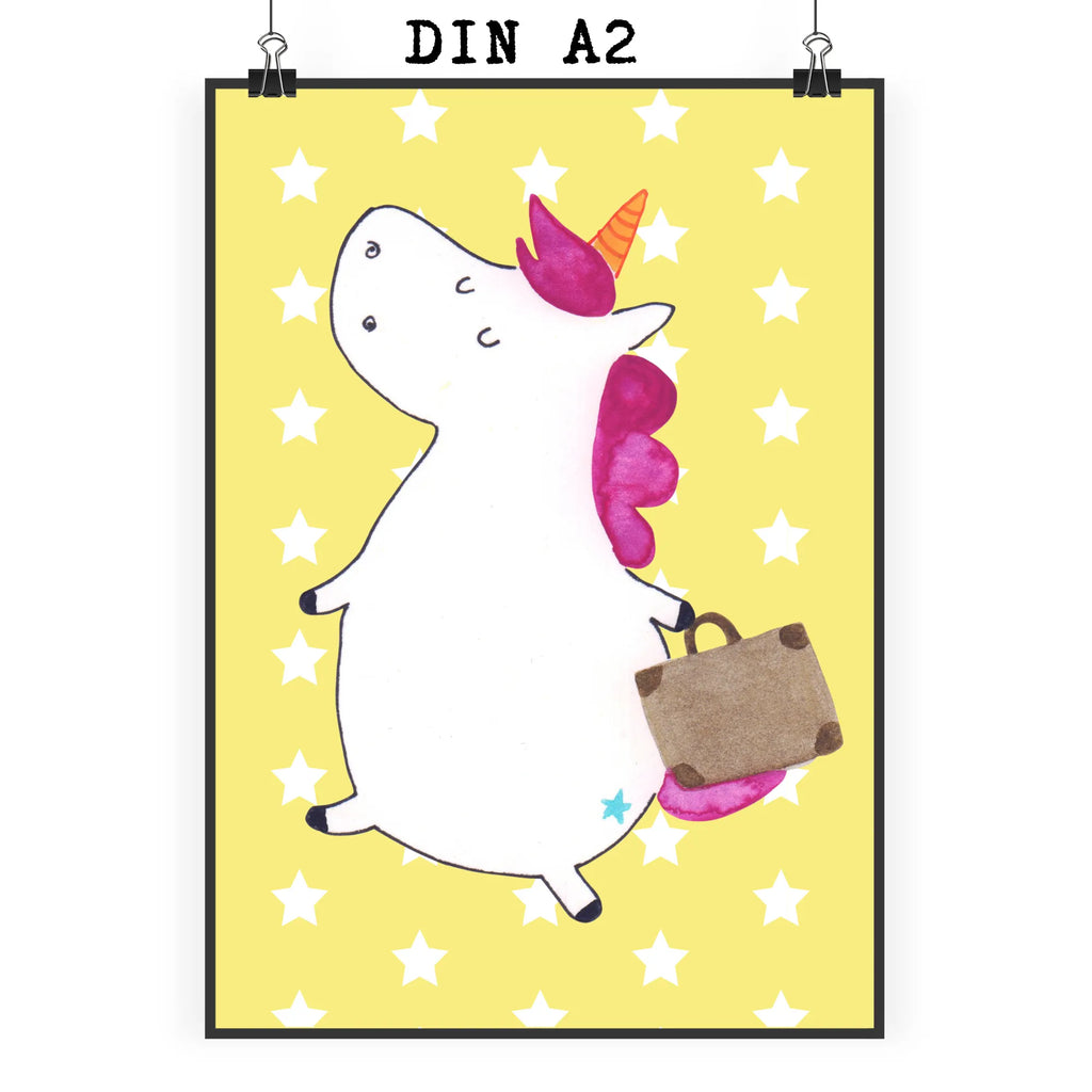 Poster unicorn Suitcase bild für wand, Wanddeko Bild, Poster, Deko Bild, Raumdekoration, Wanddeko, Handgemaltes Poster, Küchenposter, Wandposter, kinderzimmer poster, schlafzimmer poster, Wanddekoration, plakat, Posterdruck, großes poster, Wandbild, poster sprüche, Kunstdruck, Kinderposter, Bild, Designposter, Mr. & Mrs. Panda Poster, Einhorn Deko, Einhörner, Einhorn, Unicorn, albern, Koffer, lustig, Abenteuer, Spaß, witzig, Verreisen, Reise, Kind, Gepäck, unicorn, Erwachsen