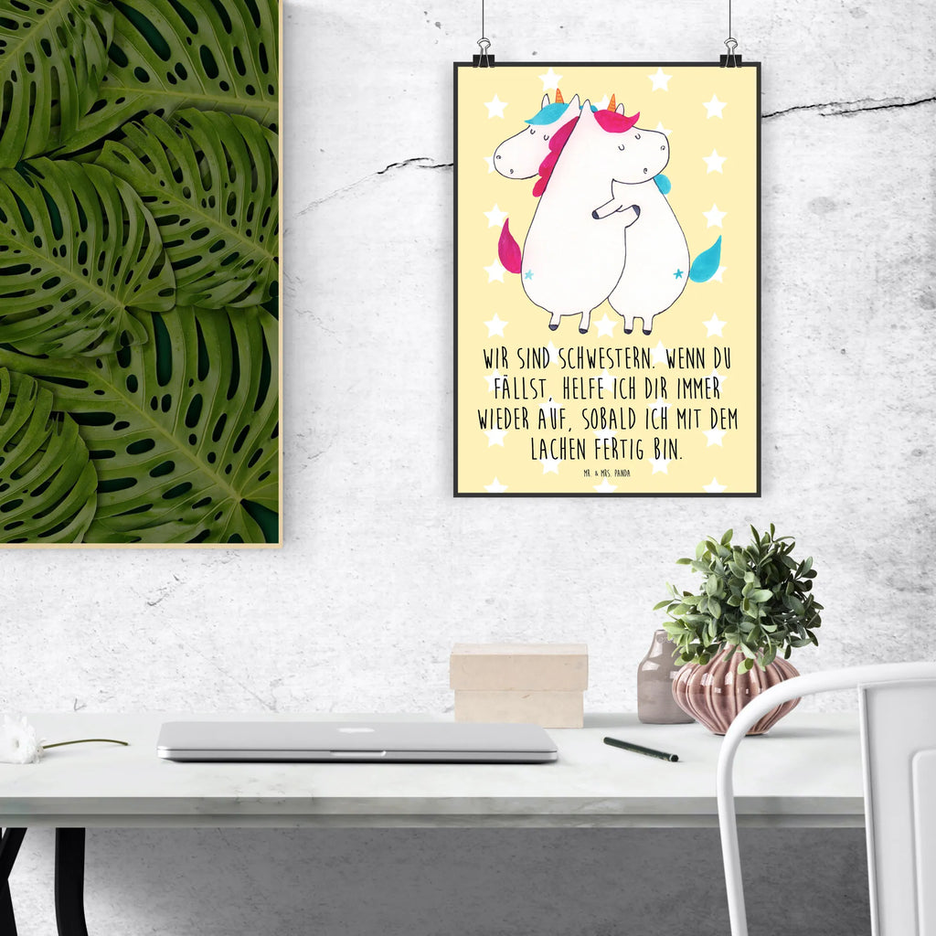Poster unicorns Embrace wanddruck, Bild, Deko Bild, wandkunst, Wandschmuck, grafikposter, kunstdruck poster, Wanddeko Bild, Bild für Wand, Wandposter, Mr. & Mrs. Panda Poster, Plakat, Posterdruck, Designposter, Wanddekoration, kunstposter, Poster, drucke, Wandbild, wanddeko, Kunstdruck, kunst für die wand, Einhorn Deko, Einhörner, Einhorn, Unicorn, Liebe, BFF, Sister, Familie, Geschwister, Schwestern, Schwester, Freundinnen, Freundin