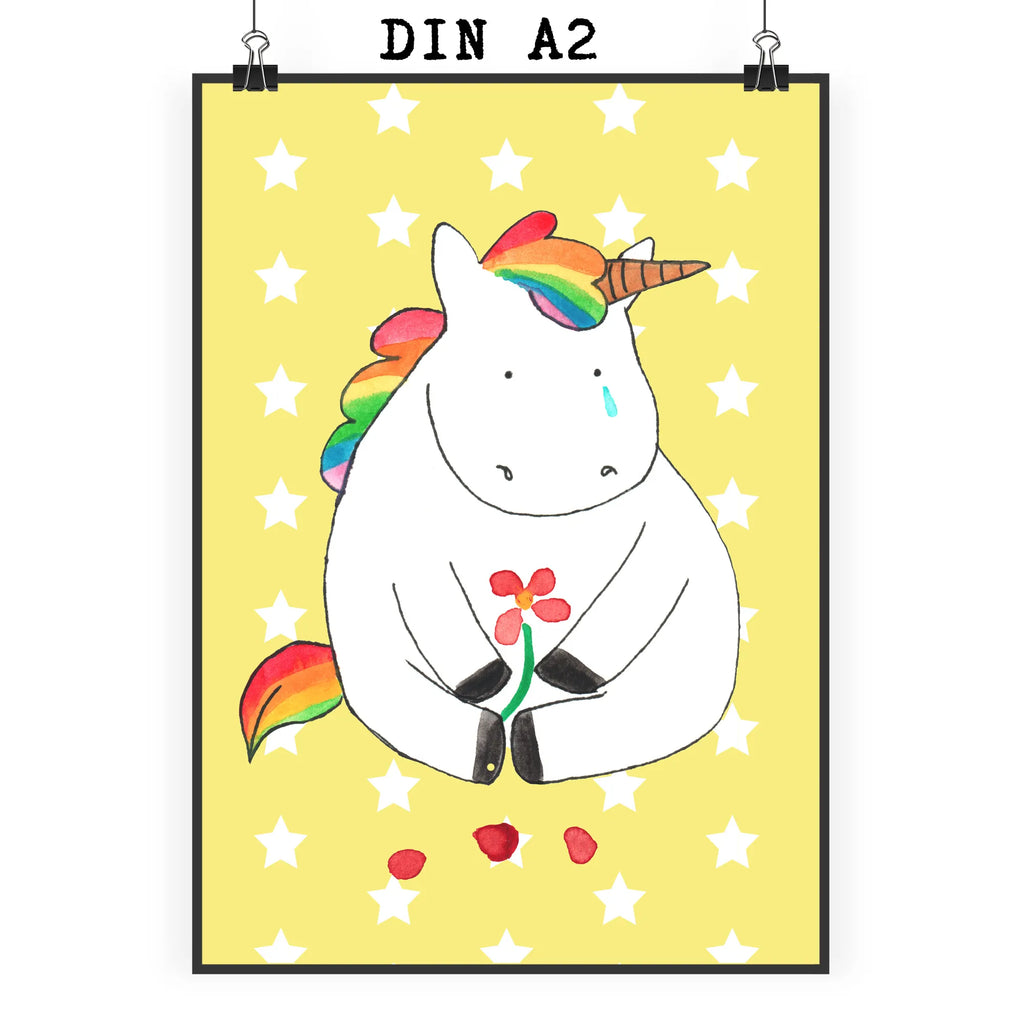 Poster unicorn Sad unicorn, unicorns, love, grief, Friendship, Unicorn, friends, greeting card, glitter, flower, consoling