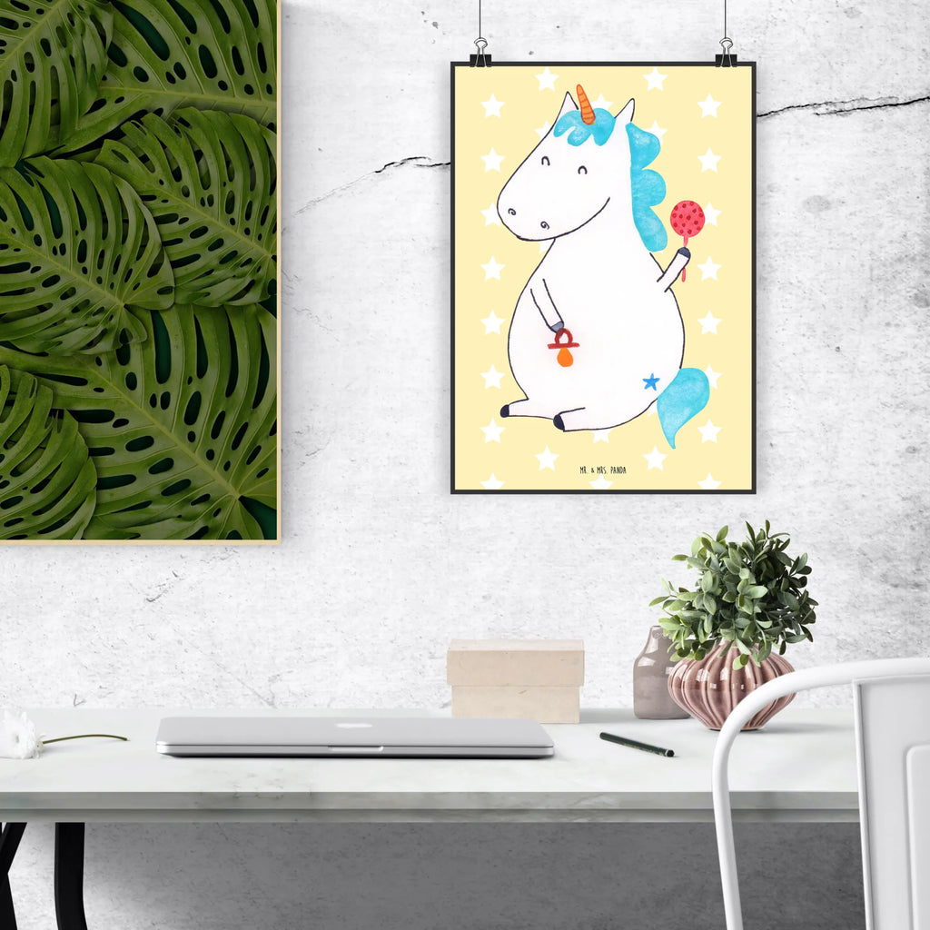 Poster unicorn infant Posterdruck, Wanddekoration, Bild, Wandbild, wanddruck, Mr. & Mrs. Panda Poster, Wanddeko Bild, kunstdruck poster, wandkunst, drucke, wanddeko, Deko Bild, kunst für die wand, kunstposter, grafikposter, Poster, Wandschmuck, Plakat, Kunstdruck, Wandposter, Bild für Wand, Designposter, Einhorn Deko, Einhörner, Einhorn, Unicorn, Nachwuchs, Babyglück, Geburt, Baby, Party, Schnuller, Kind, Mutter, Eltern, Geburtstag, Erstes Kind