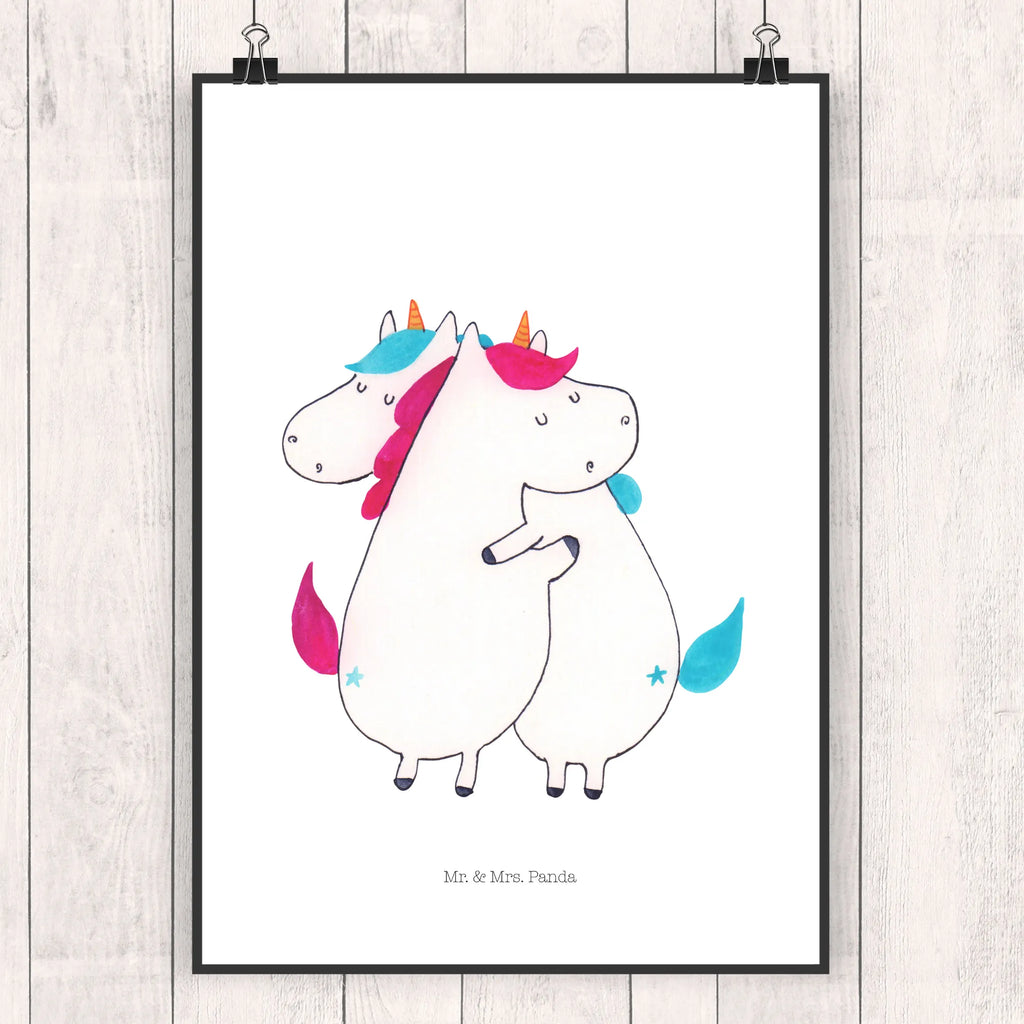 Poster unicorns Embrace wanddruck, Bild, Deko Bild, wandkunst, Wandschmuck, grafikposter, kunstdruck poster, Wanddeko Bild, Bild für Wand, Wandposter, Mr. & Mrs. Panda Poster, Plakat, Posterdruck, Designposter, Wanddekoration, kunstposter, Poster, drucke, Wandbild, wanddeko, Kunstdruck, kunst für die wand, Einhorn Deko, Einhörner, Einhorn, Unicorn, Liebe, BFF, Sister, Familie, Geschwister, Schwestern, Schwester, Freundinnen, Freundin