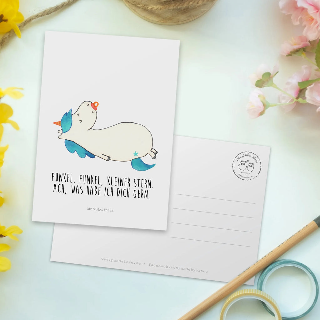 Postcard unicorn dummy postcards, card, letter, gift, gift card, paper, Postcard, invitation, invitation card, unicorn, unicorns, mama, gift birth, toddler, pacifier, birth present, mother, Unicorn, infant, baby, birth gift